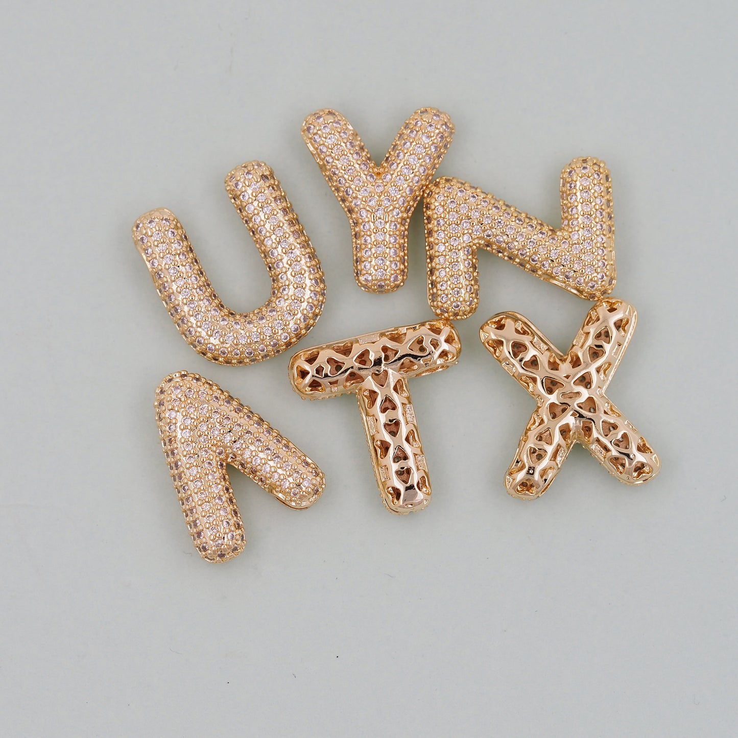 Gold letter Charms,18K Gold Filled letter Pendant,initial Charm Bracelet Necklace for DIY Jewelry Making Supply