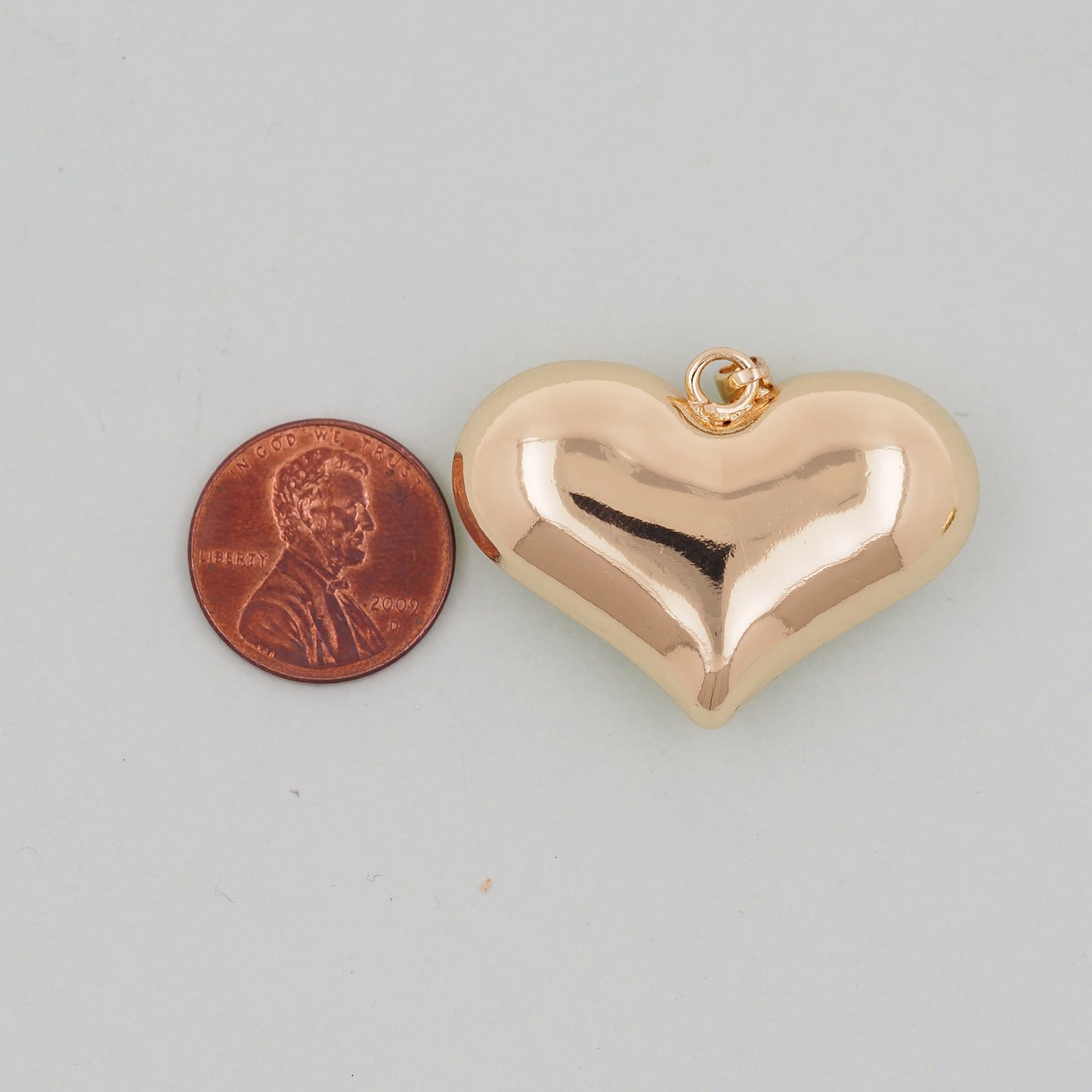 Gold Heart Charms,18K Gold Filled Heart Pendant,Heart Charm Bracelet Necklace for DIY Jewelry Making Supply