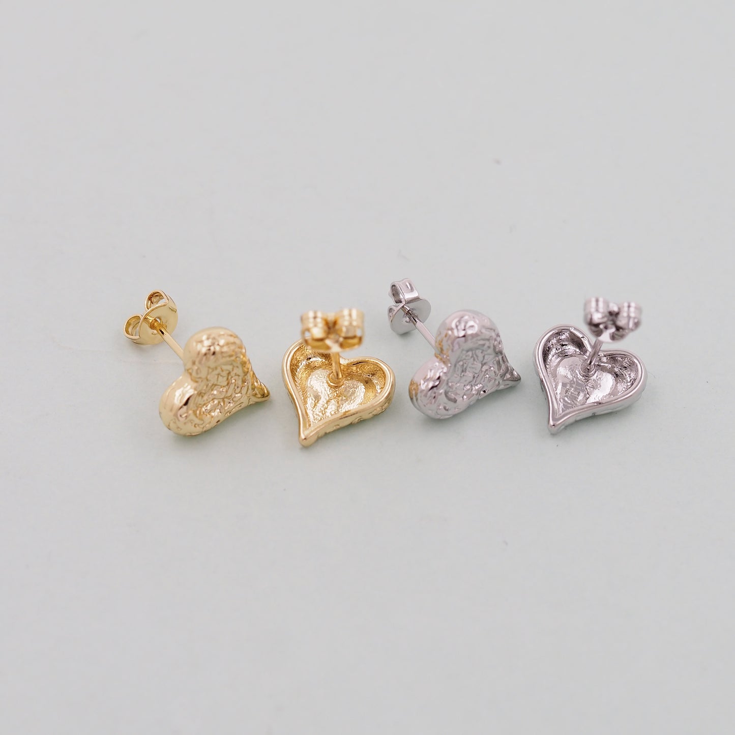 1pair 18K Gold Filled Heart Earrings,Gold Earrings,Dainty Earrings