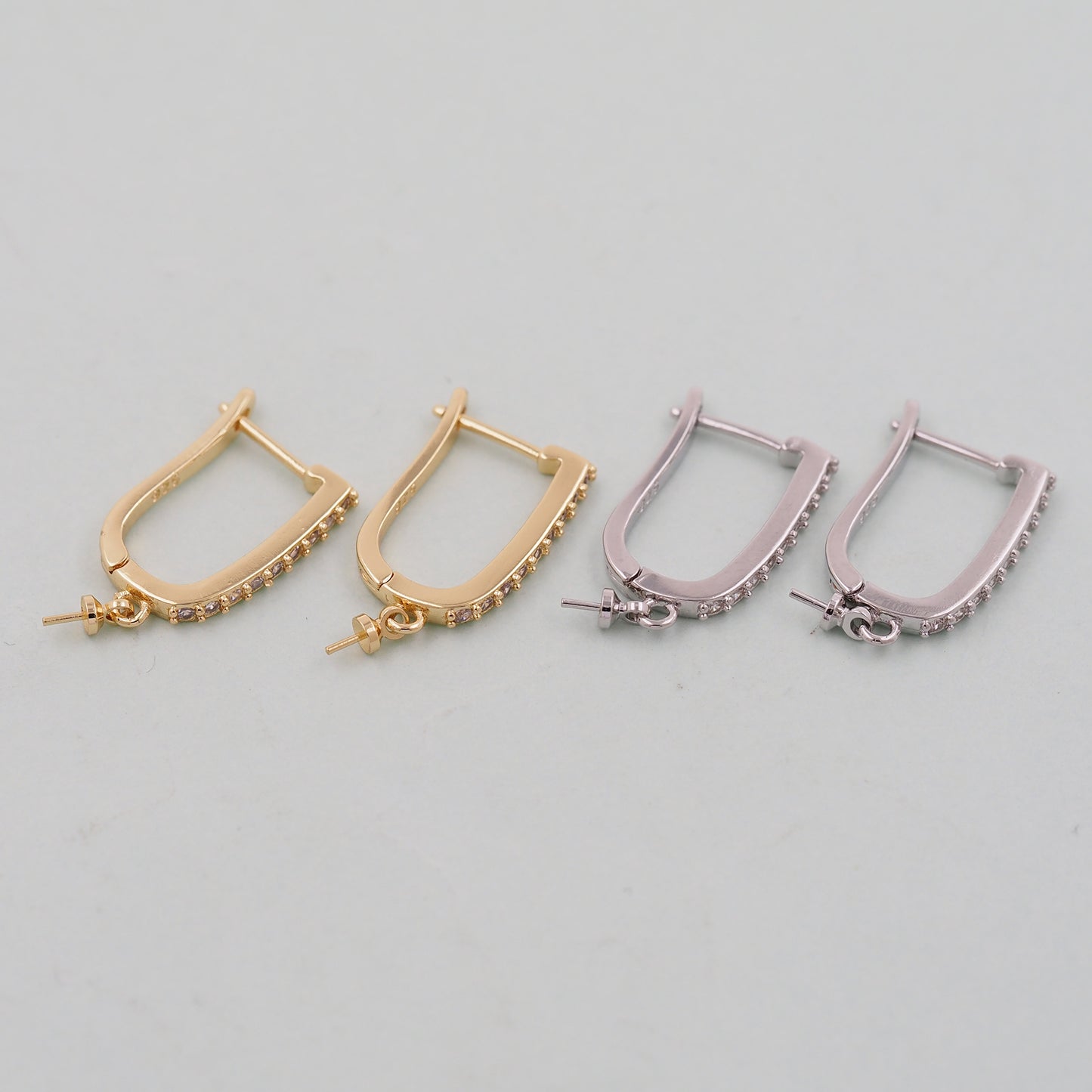 1pair 18K Gold Filled Hoops earring components,Gold Earrings,Dainty Hoops Huggie,Gold Huggies Hoop Earrings