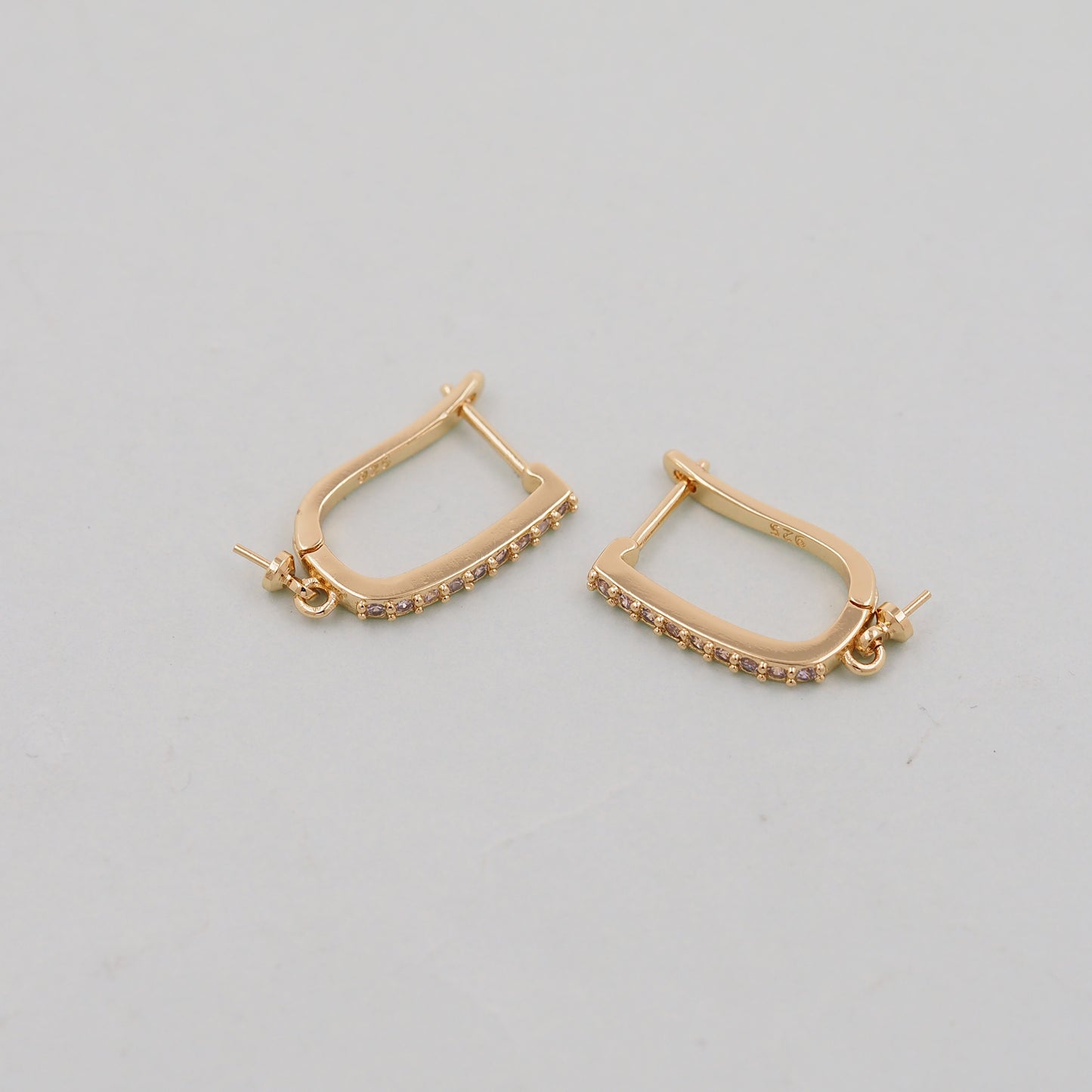 1pair 18K Gold Filled Hoops earring components,Gold Earrings,Dainty Hoops Huggie,Gold Huggies Hoop Earrings