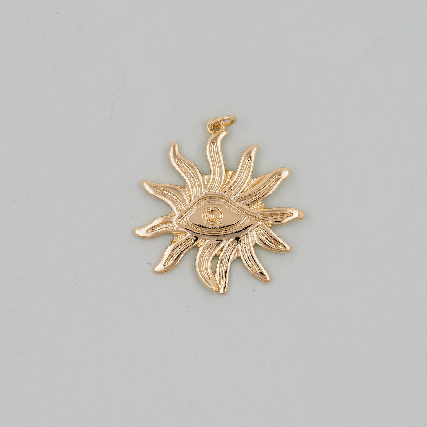 Gold Sun Charms,18K Gold Filled Sun Pendant,Celestial Charm Bracelet Necklace for DIY Jewelry Making Supply