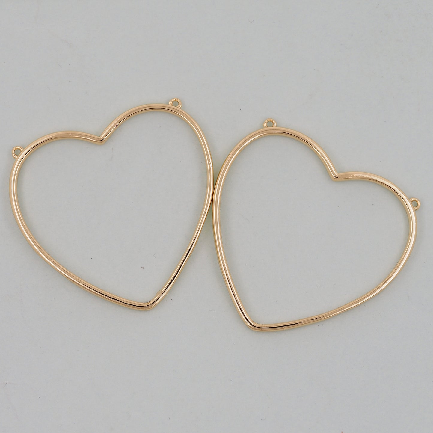 Gold Heart Charms,18K Gold Filled Heart Pendant,Heart Charm Bracelet Necklace for DIY Jewelry Making Supply