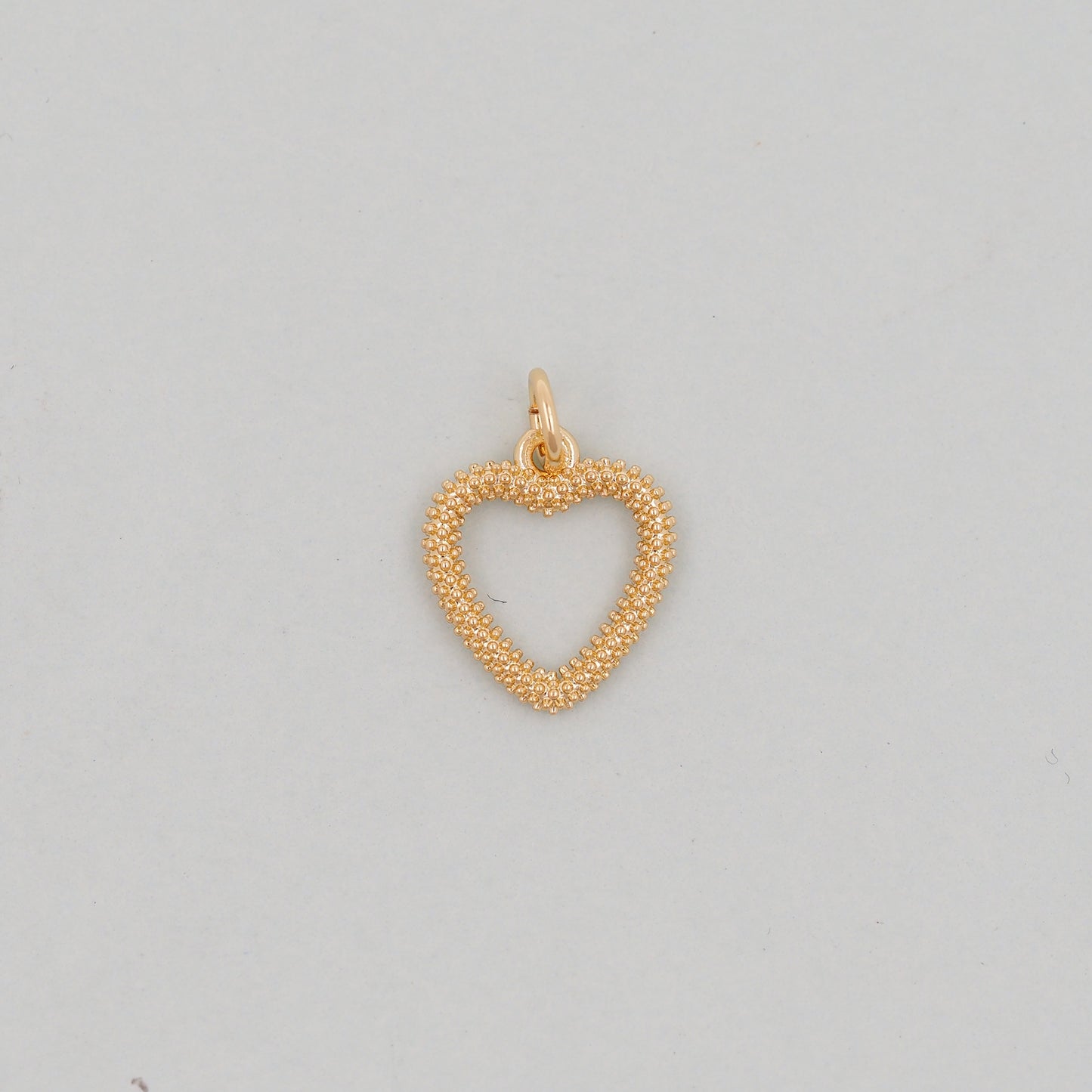 Gold Heart Charms,18K Gold Filled Heart Pendant,Heart Charm Bracelet Necklace for DIY Jewelry Making Supply