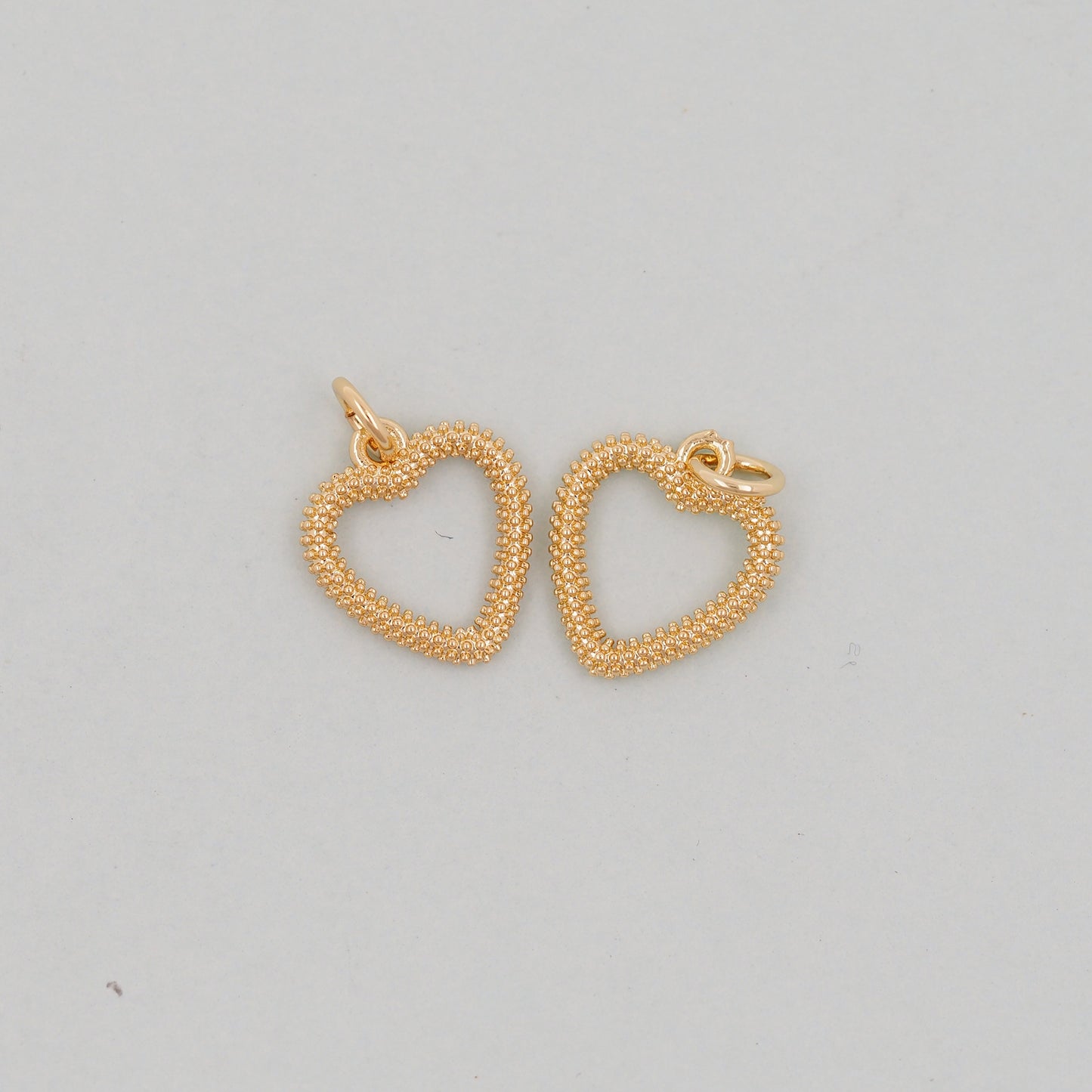 Gold Heart Charms,18K Gold Filled Heart Pendant,Heart Charm Bracelet Necklace for DIY Jewelry Making Supply