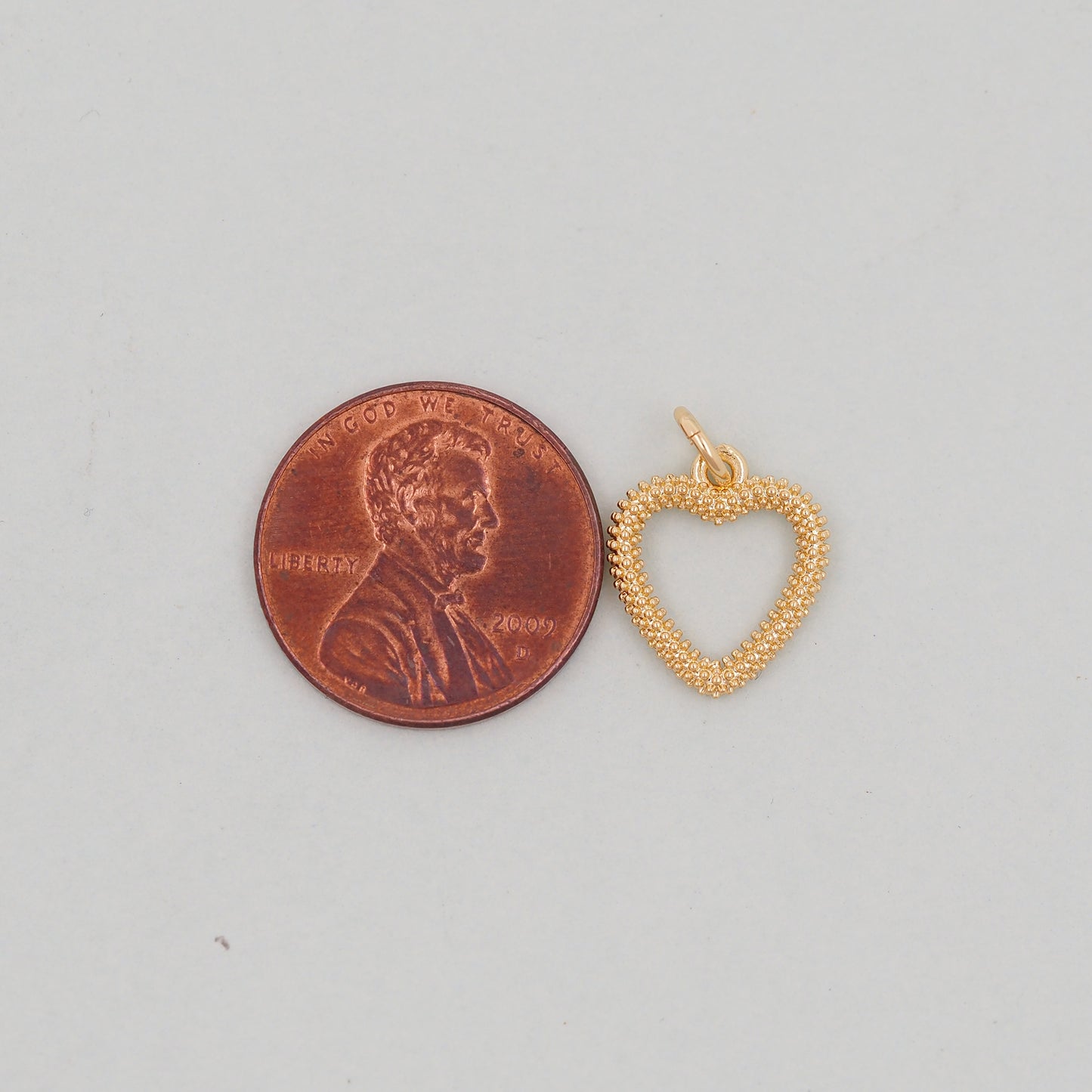 Gold Heart Charms,18K Gold Filled Heart Pendant,Heart Charm Bracelet Necklace for DIY Jewelry Making Supply