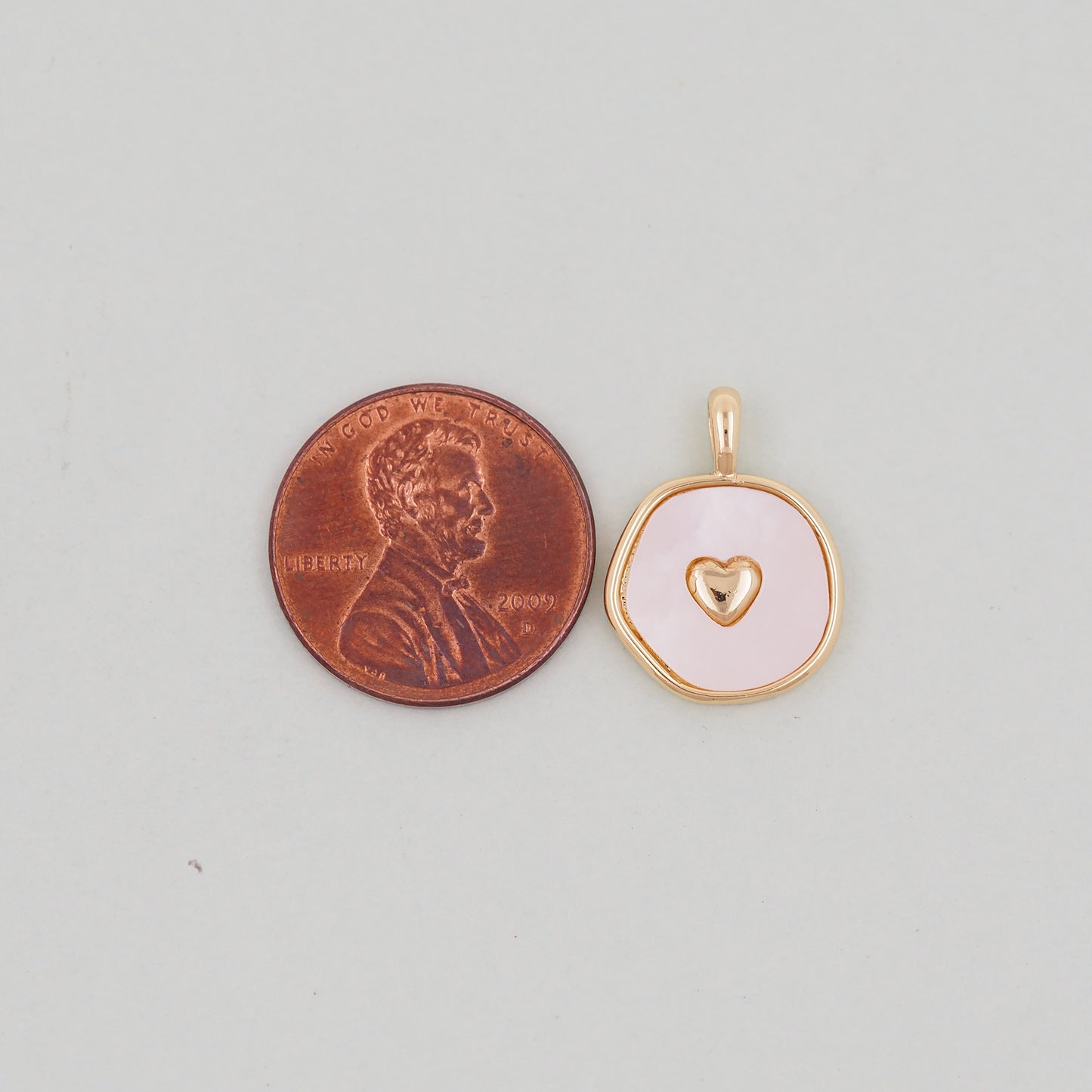 Gold Heart Charms,18K Gold Filled Heart Pendant,Heart Charm Bracelet Necklace for DIY Jewelry Making Supply