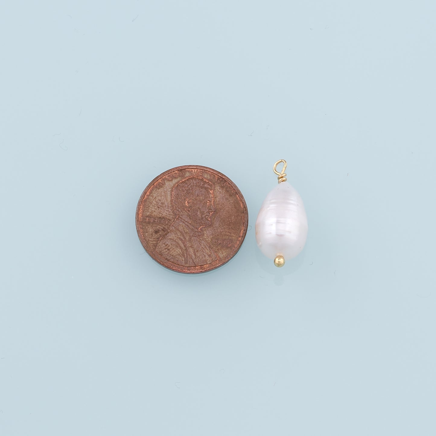 18K Gold Filled Pearl Pendant,Dainty Pearl Charm Bracelet Necklace for DIY Jewelry Making Supply