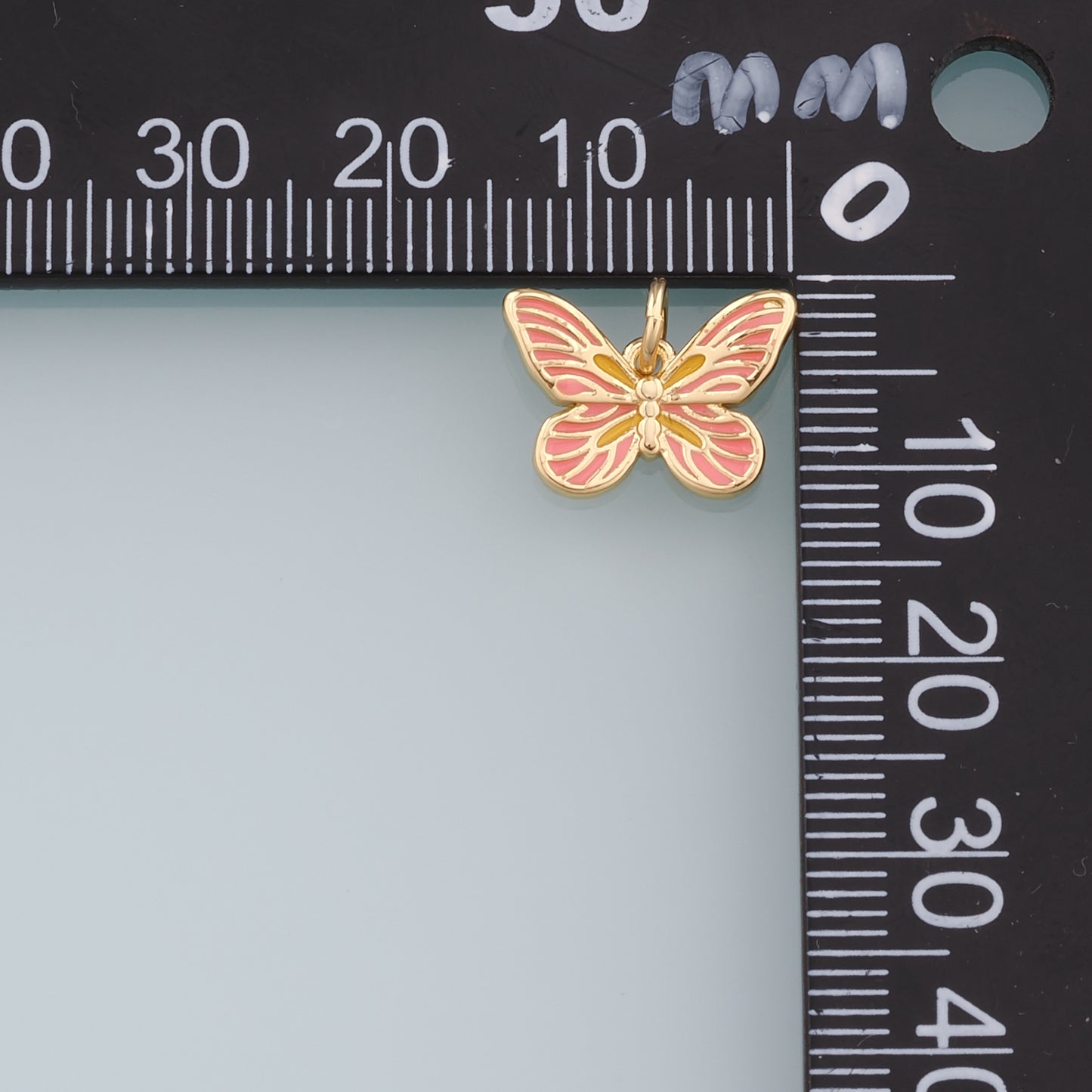 18K Gold Filled Butterfly Pendant,Enamel Butterfly Charm Bracelet Necklace for DIY Jewelry Making Supply