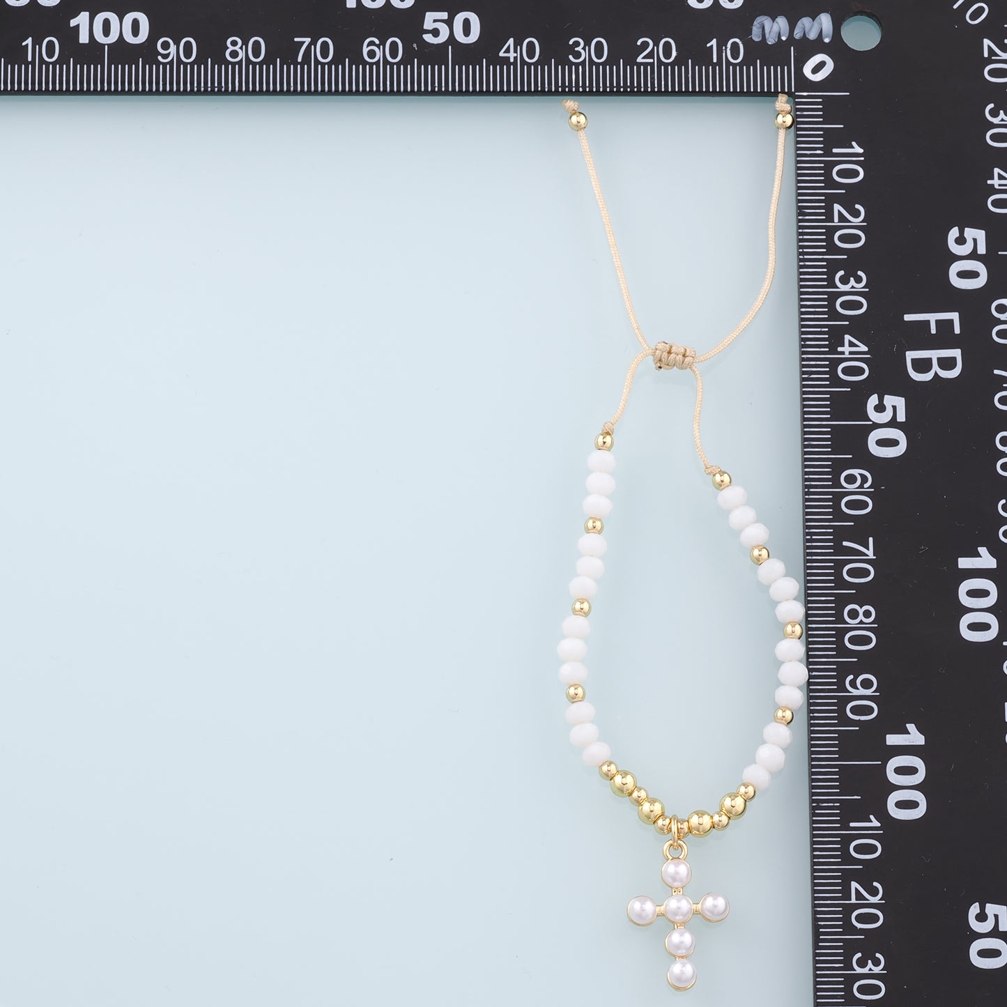 Gold Adjustable Braided Rope,18K Gold Filled Cross Bracelet,Beaded Bracelet,Finished Bracelets,Bracelets for Jewelry Making