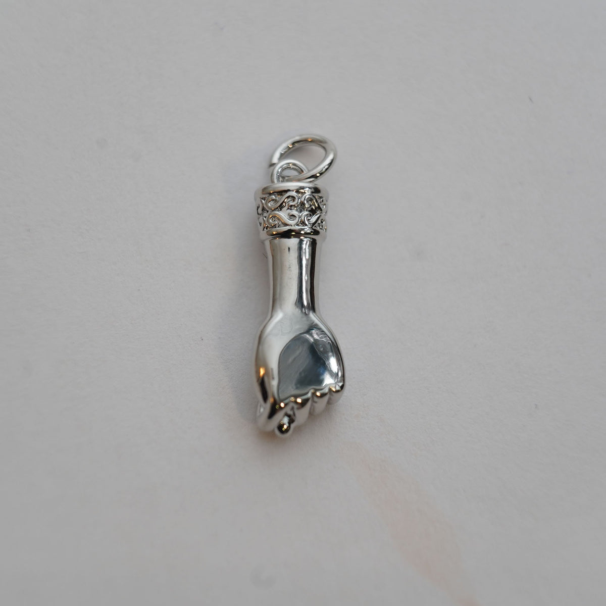 18K Gold Filled Hamsa Hand Pendant,Hand Gesture Charm Necklace for DIY Jewelry Making Supply