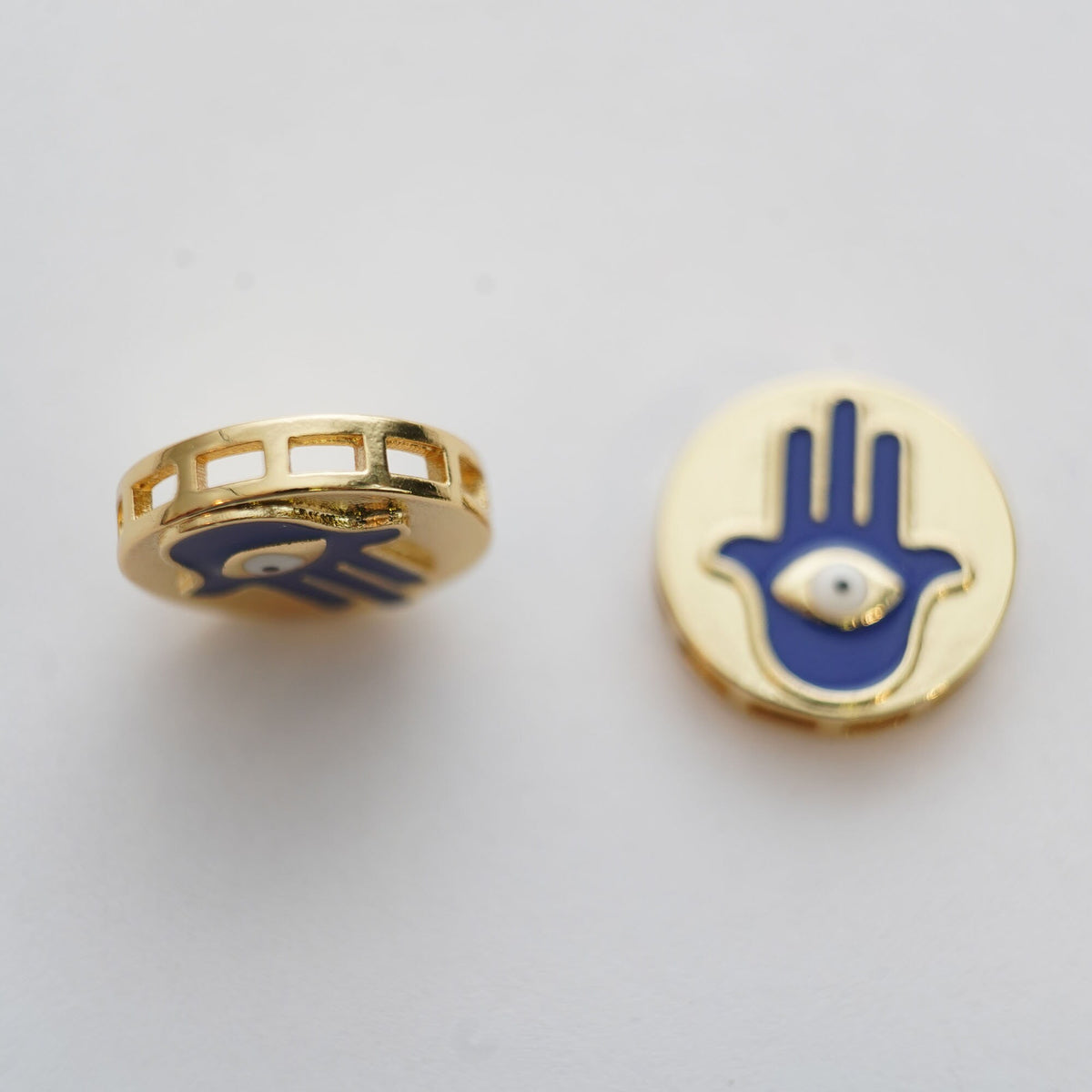 18K Gold Filled Hamsa Round Beads for Jewelry Making