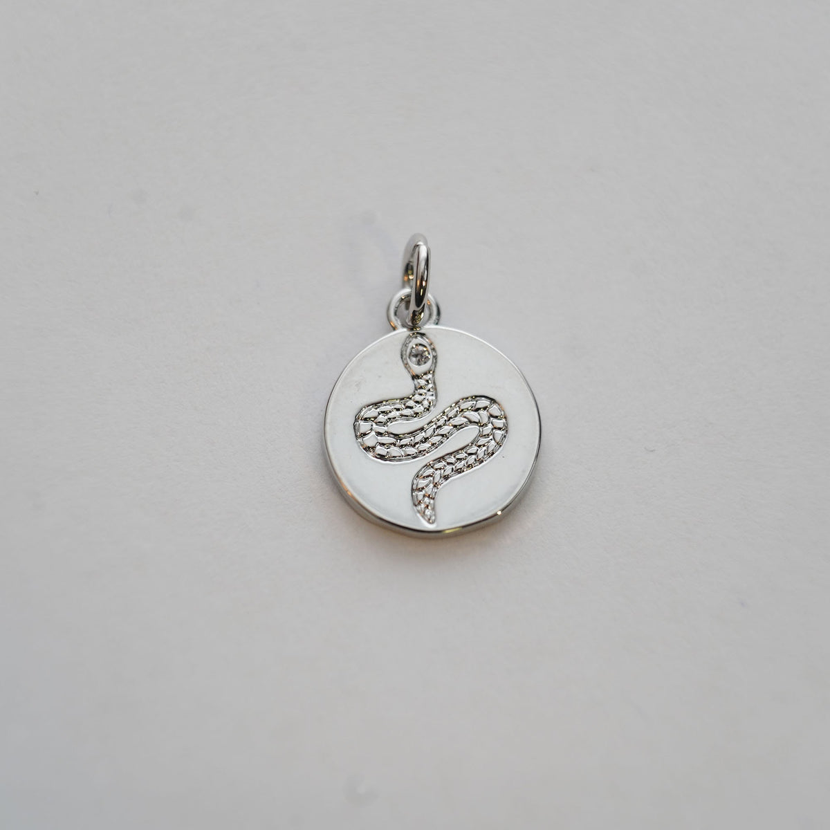 18K Gold Filled Snake CZ Charm Pendant for Jewelry Making