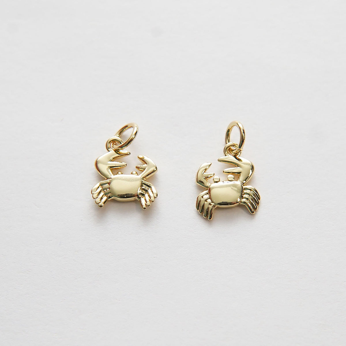 Gold Crab Charms,18K Gold Filled tiny Crab Pendant,Beach Silver Crab Charms Bracelet Necklace for DIY Jewelry Making Supply
