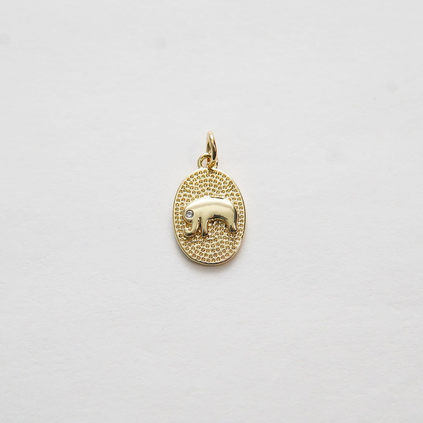 Gold Elephant Charms,18K Gold Filled Oval elephant Pendant,Silver elephant Charm Bracelet Necklace for DIY Jewelry Making Supply