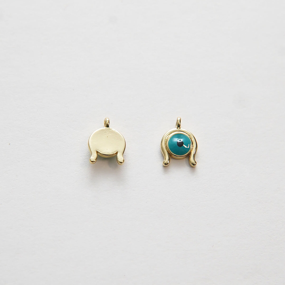 18K Gold Filled Evil Eye Charm Pendant for Jewelry Making
