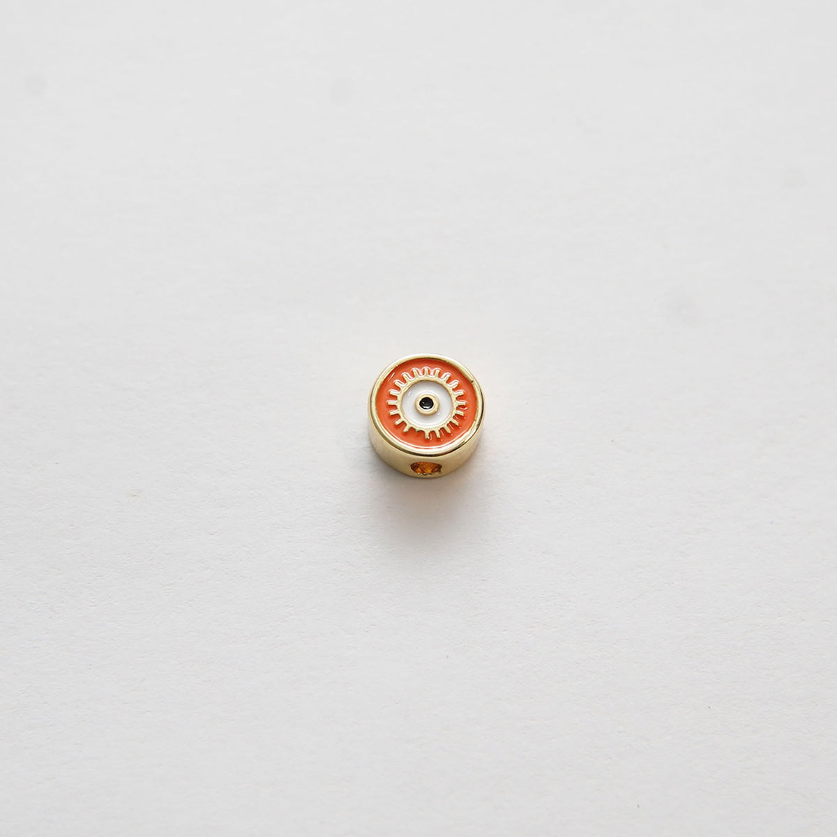 Gold Evil Eye Beads Charms,18K Gold Filled Evil Eye Pendant,Round Enamel Evil eye Charm Bracelet Necklace for DIY Jewelry Mak