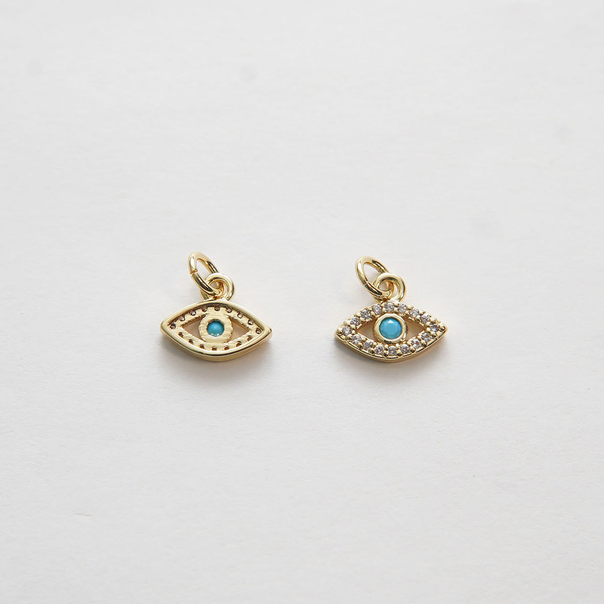 18K Gold Filled Evil Eye Charm Pendant for Jewelry Making