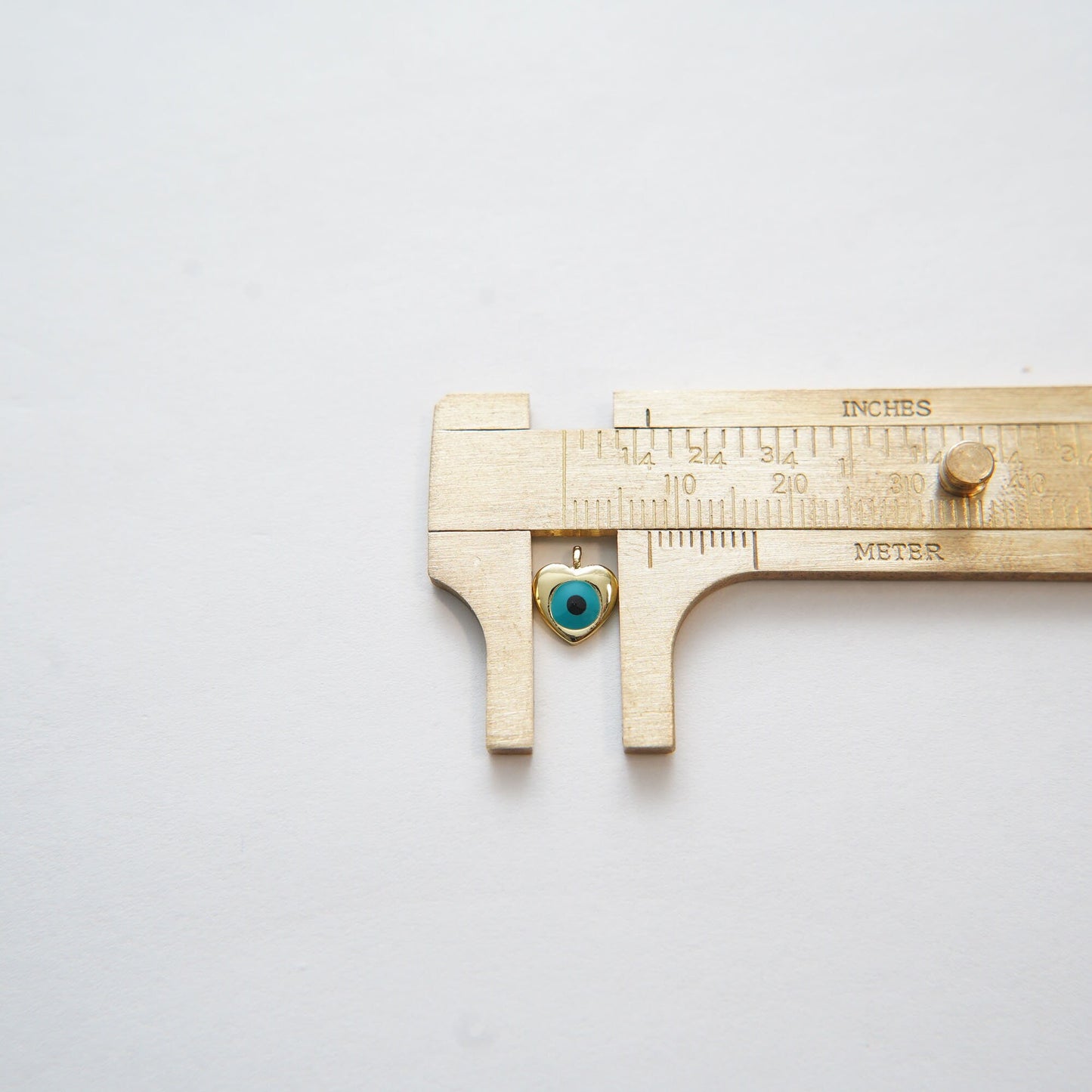 Gold Heart Charms,18K Gold Filled Evil Eye Pendant,Silver Evil eye Charm Bracelet Necklace for DIY Jewelry Making Supply