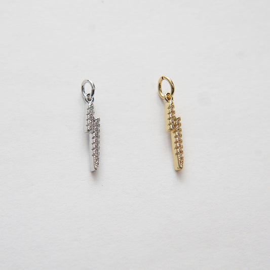 Gold Lightning Charms,18K Gold Filled tiny Lightning Pendant,Lightning Charms Bracelet Necklace for DIY Jewelry Making Supply