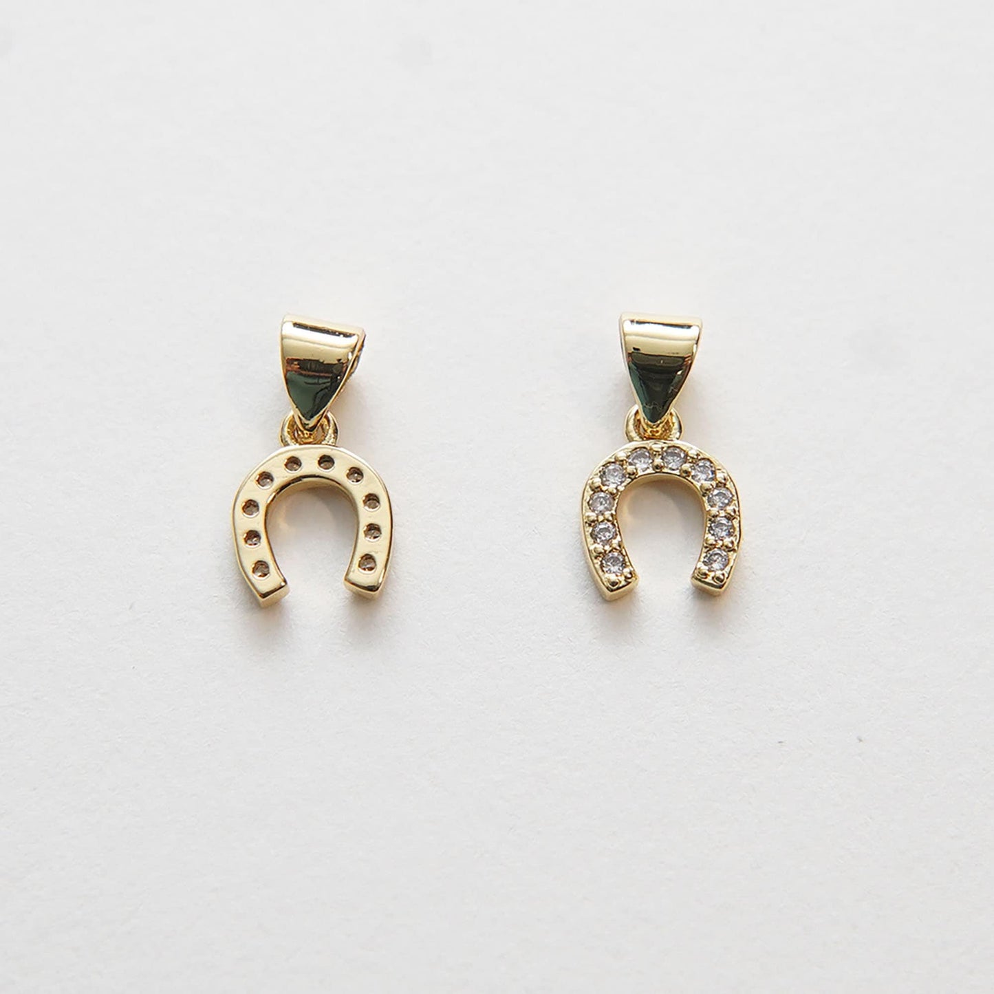 Gold Horseshoe Charms,18K Gold Filled tiny Horseshoe Pendant,Horseshoe Charms Bracelet Necklace for DIY Jewelry Making Supply