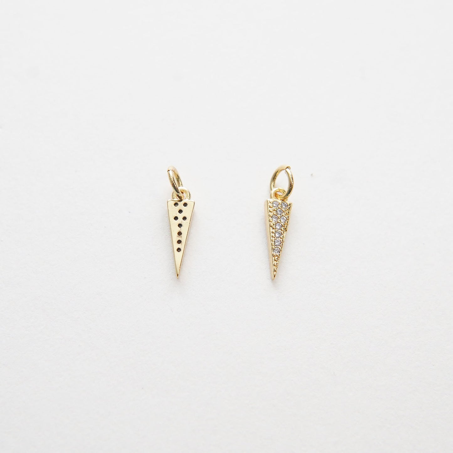 Gold Spike Charms,18K Gold Filled Triangle Pendant,Silver Triangle Charm Bracelet Necklace for DIY Jewelry Making Supply