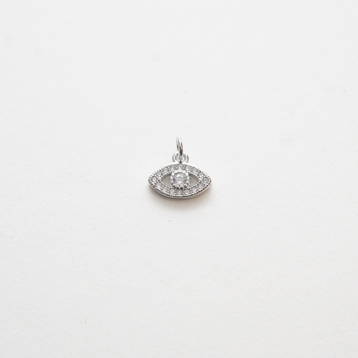 18K Gold Filled Cubic Zirconia Evil Eye Charm Pendant for Jewelry Making