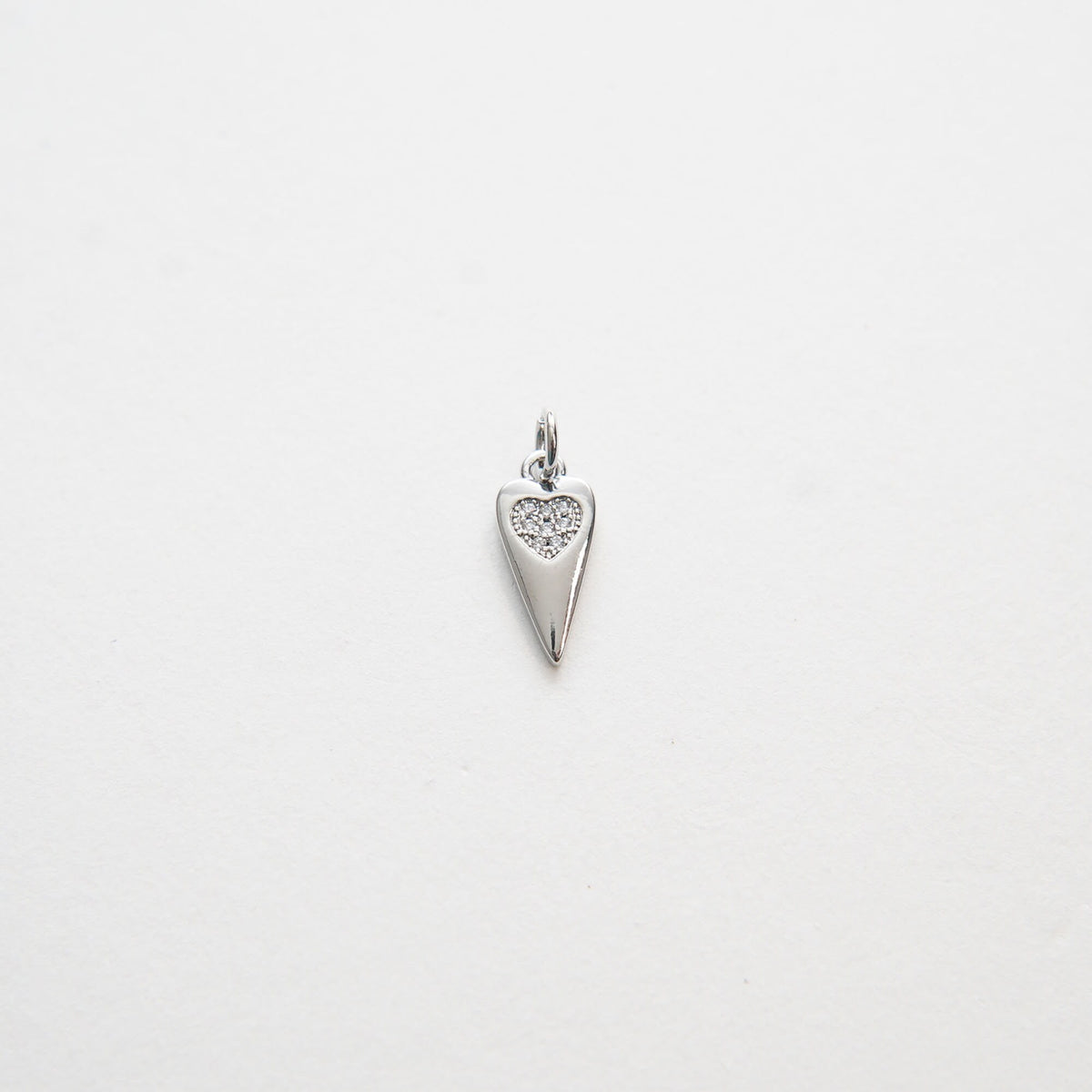 18K Gold Filled Cubic Zirconia Heart Charm Pendant for Jewelry Making