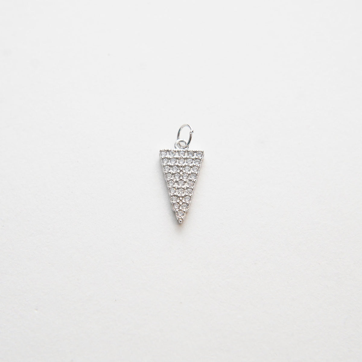 Gold Spike Charms,18K Gold Filled Triangle Pendant,CZ Micro Pave Silver Triangle Charm Bracelet Necklace for DIY Jewelry Maki