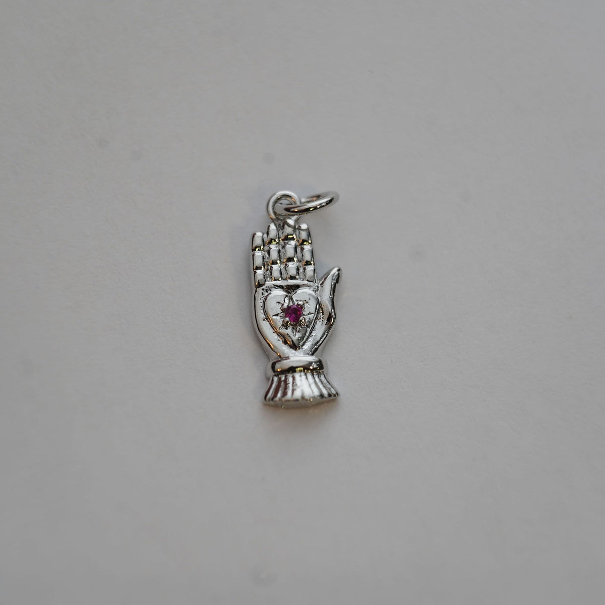 18K Gold Filled CZ Hamsa Hand Pendant,Hand Gesture Charm Necklace for DIY Jewelry Making Supply