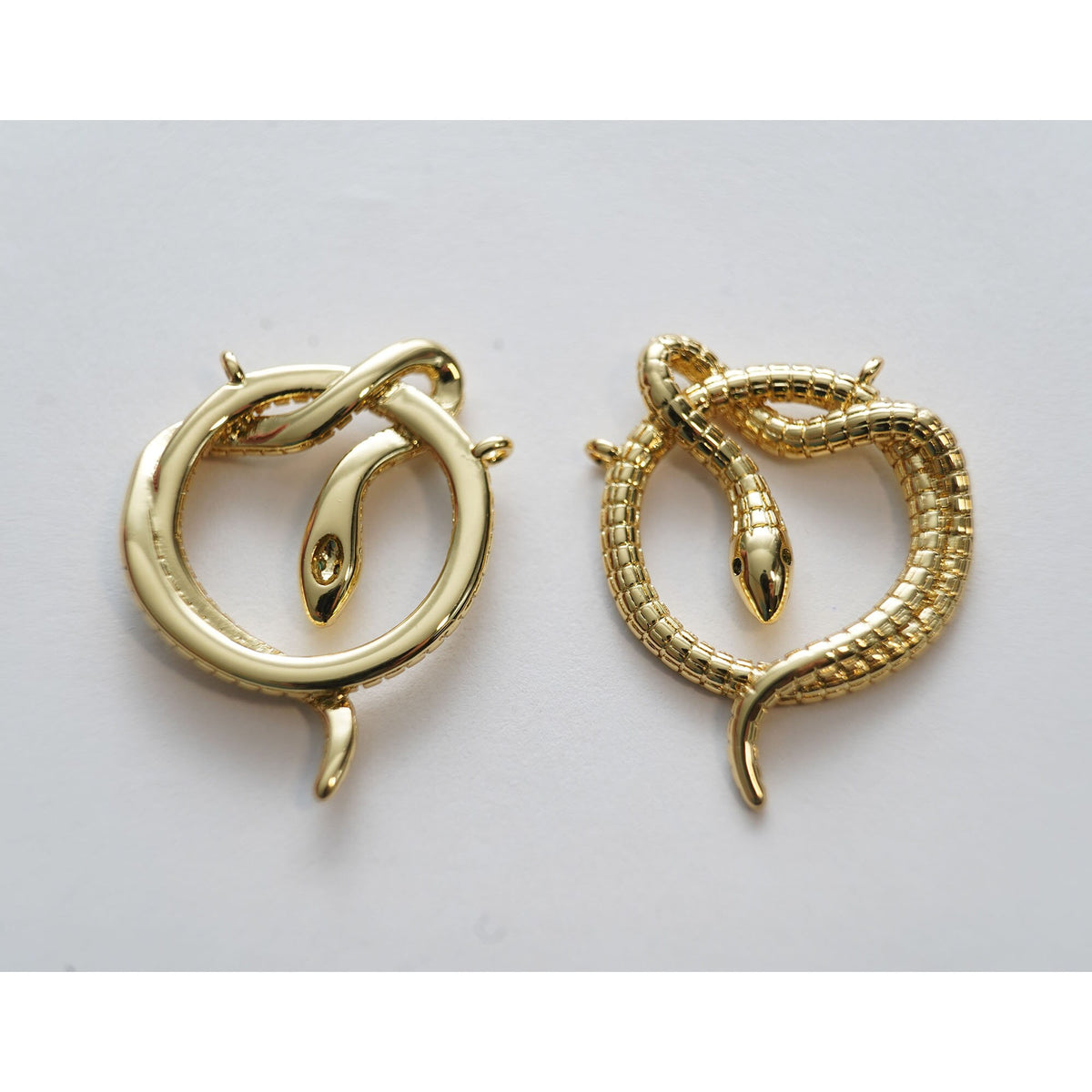 Gold Snake charms,18K Gold Filled CZ Snake Pendant,Silver Snake Charms Bracelet Necklace for DIY Jewelry Making Supply