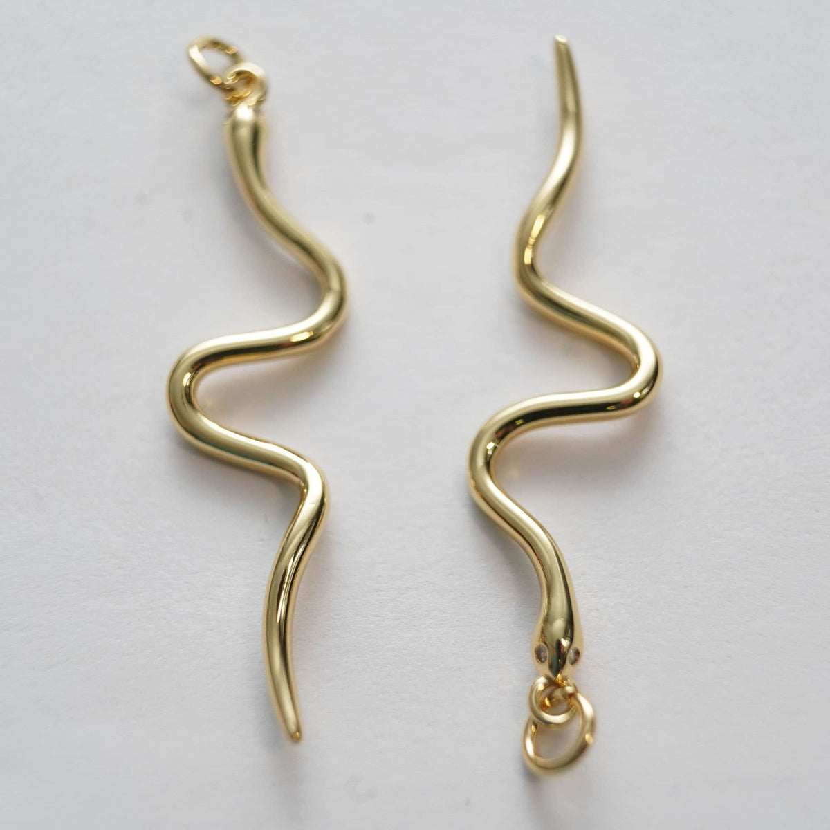 Gold Snake charms,18K Gold Filled Snake Pendant,Silver Snake Charms Bracelet Necklace for DIY Jewelry Making Supply