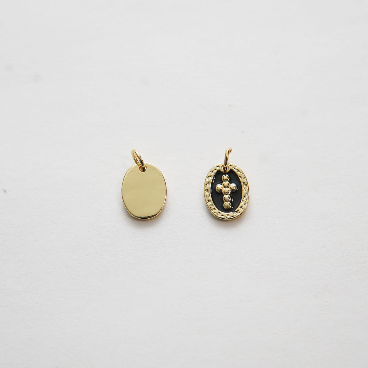 18K Gold Filled Enamel Cross Charm Pendant for Jewelry Making