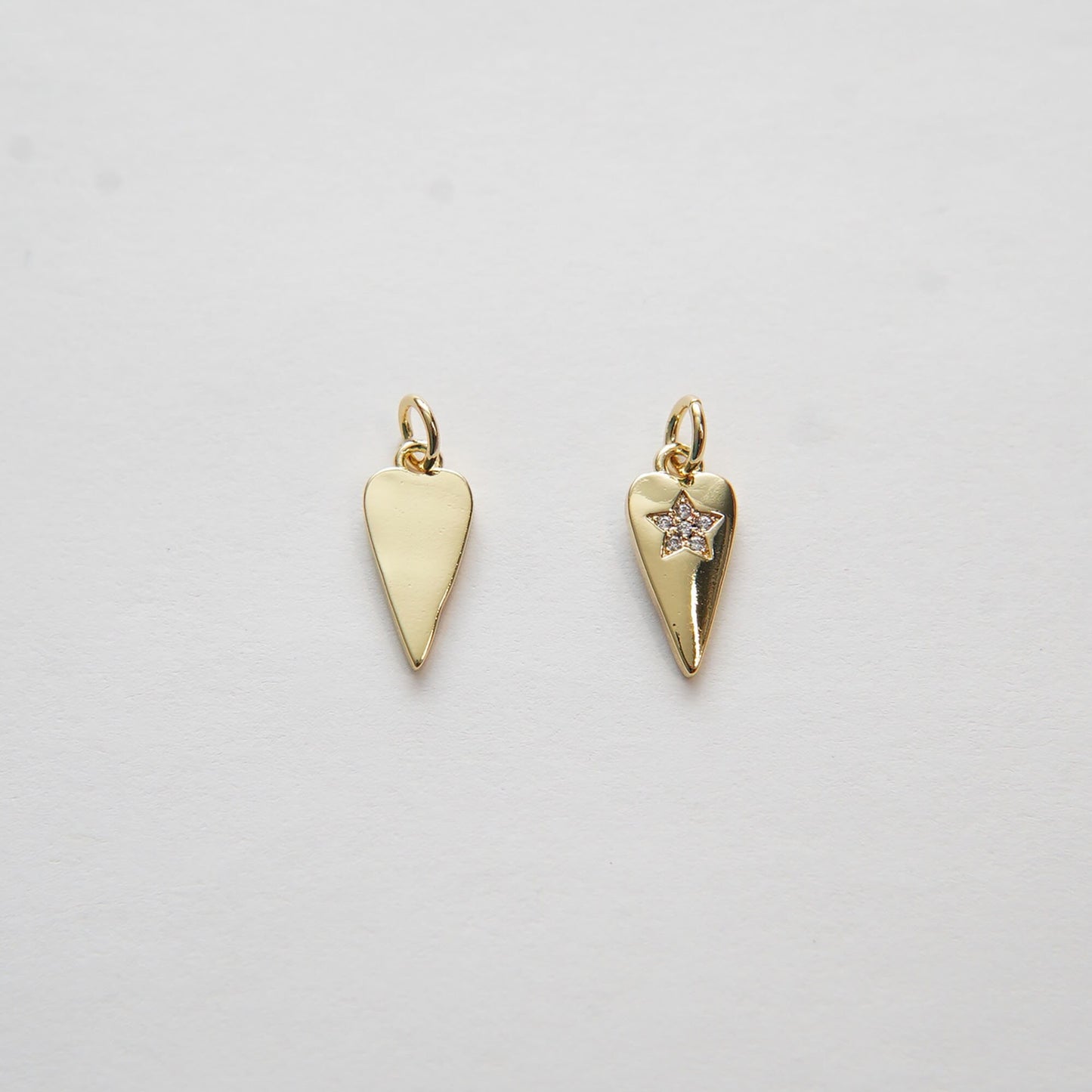 Gold Heart Charms,18K Gold Filled Star Pendant,Silver Star Charm Bracelet Necklace for DIY Jewelry Making Supply