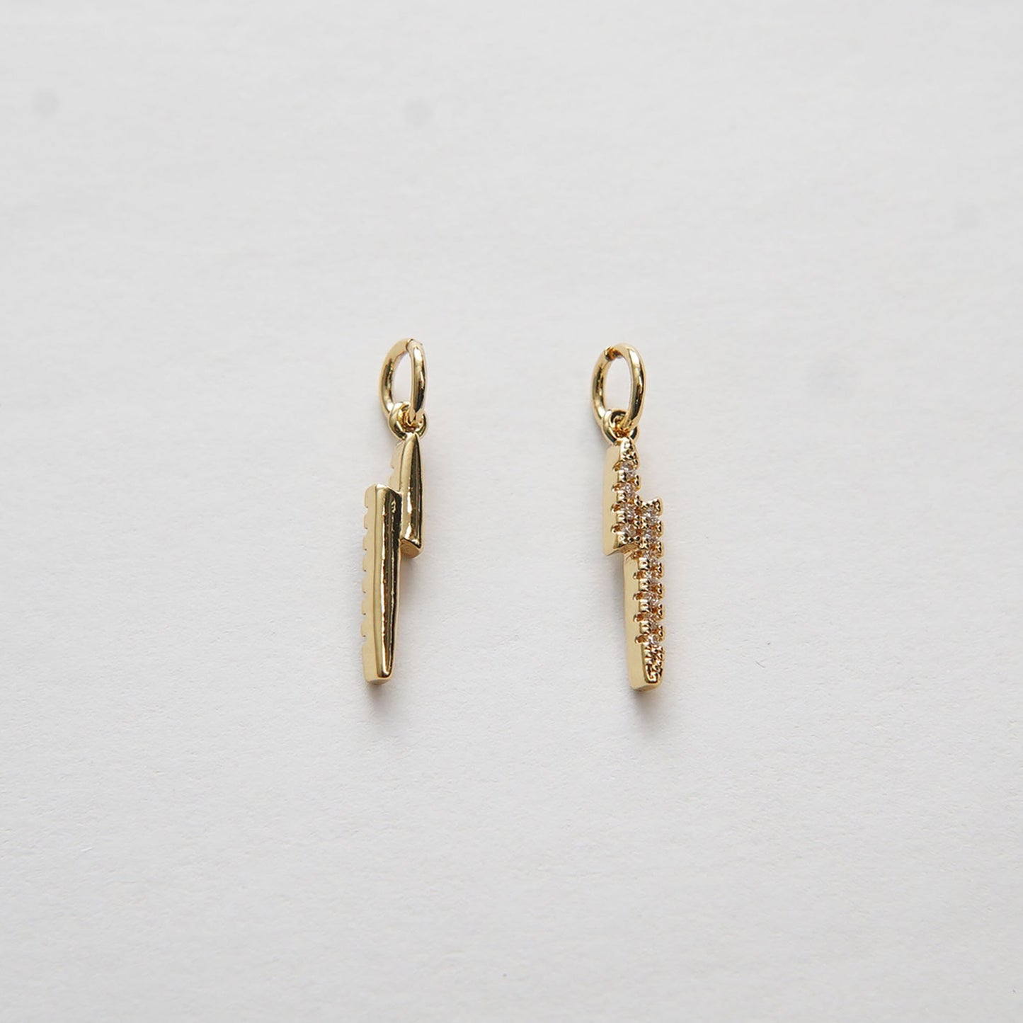 Gold Lightning Charms,18K Gold Filled tiny Lightning Pendant,Lightning Charms Bracelet Necklace for DIY Jewelry Making Supply