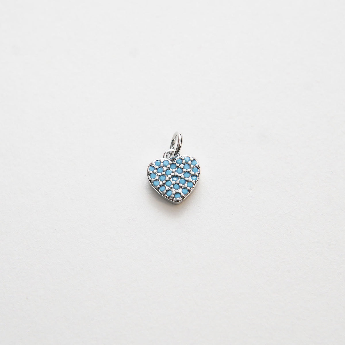 18K Gold Filled Cubic Zirconia Heart Charm Pendant for Jewelry Making
