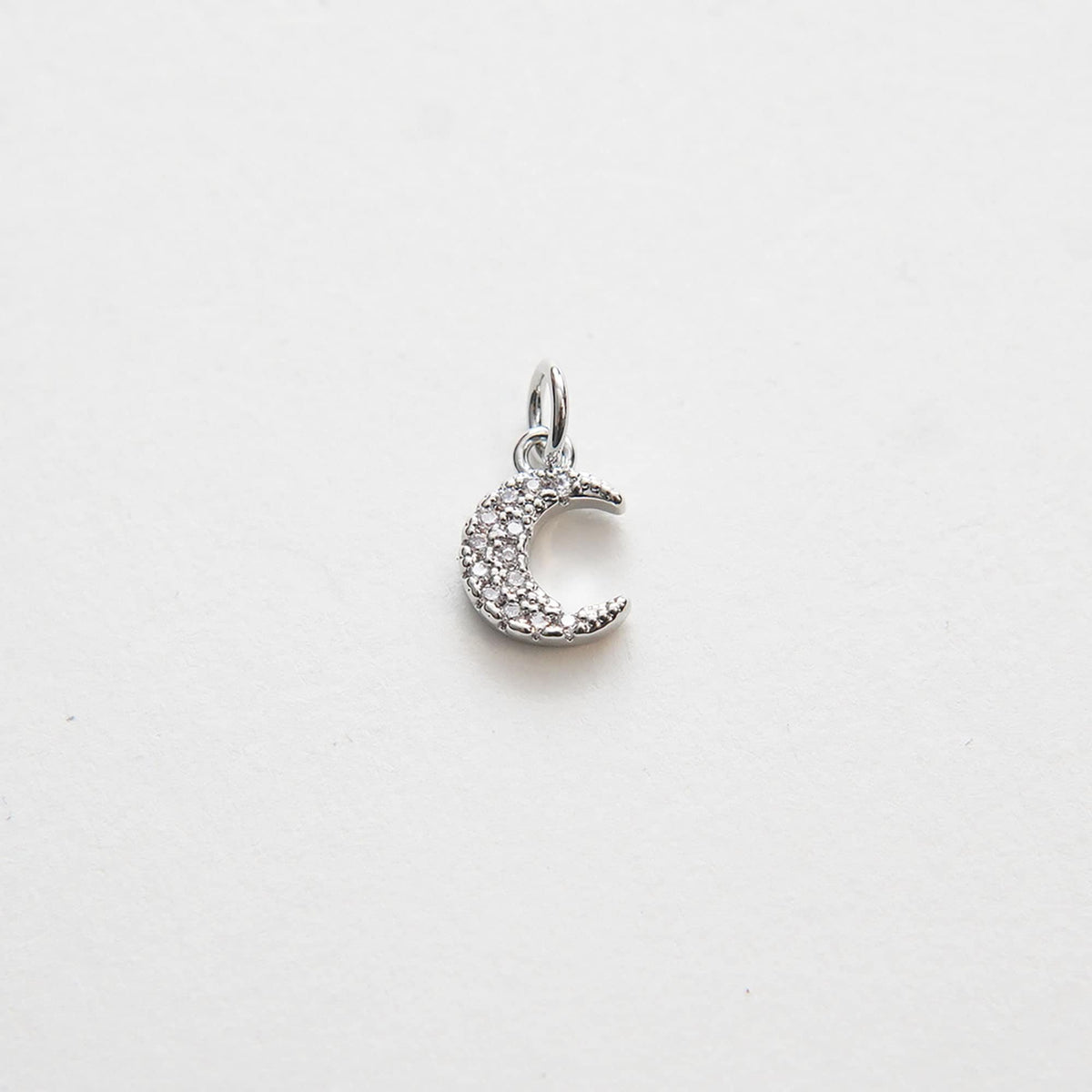 Gold Moon Charms,18K Gold Filled Moon Pendant,CZ Micro Pave Celestial Charm Bracelet Necklace for DIY Jewelry Making Supply