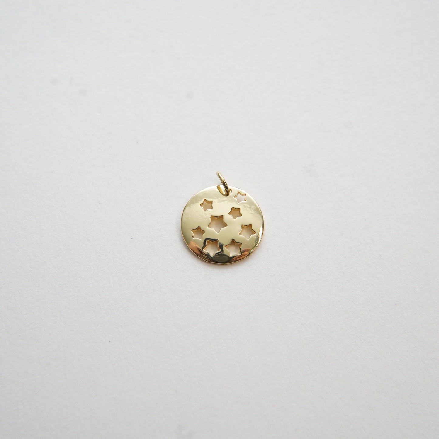 Gold Star Charms,18K Gold Filled Round Star Pendant,Silver Star Charm Bracelet Necklace for DIY Jewelry Making Supply