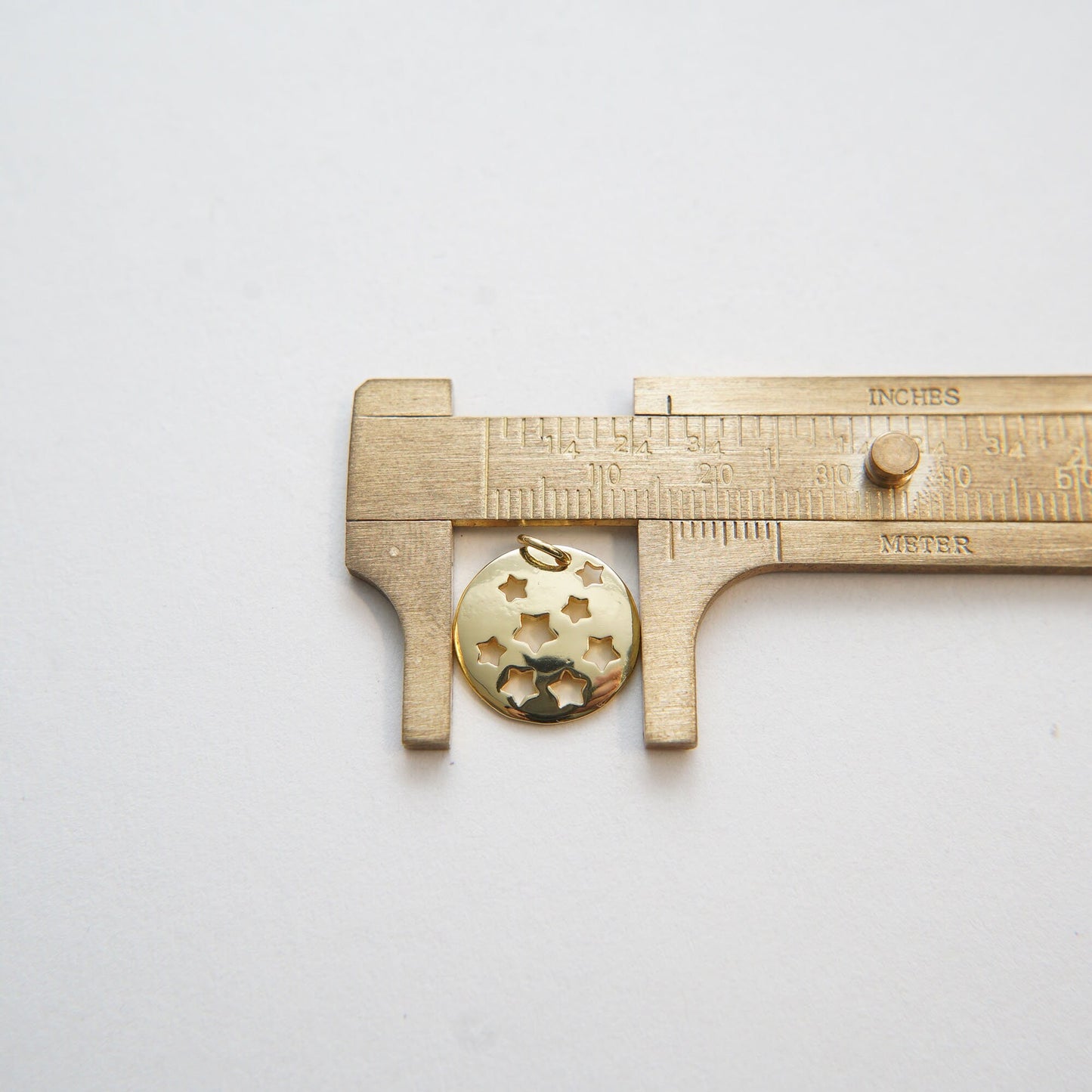 Gold Star Charms,18K Gold Filled Round Star Pendant,Silver Star Charm Bracelet Necklace for DIY Jewelry Making Supply