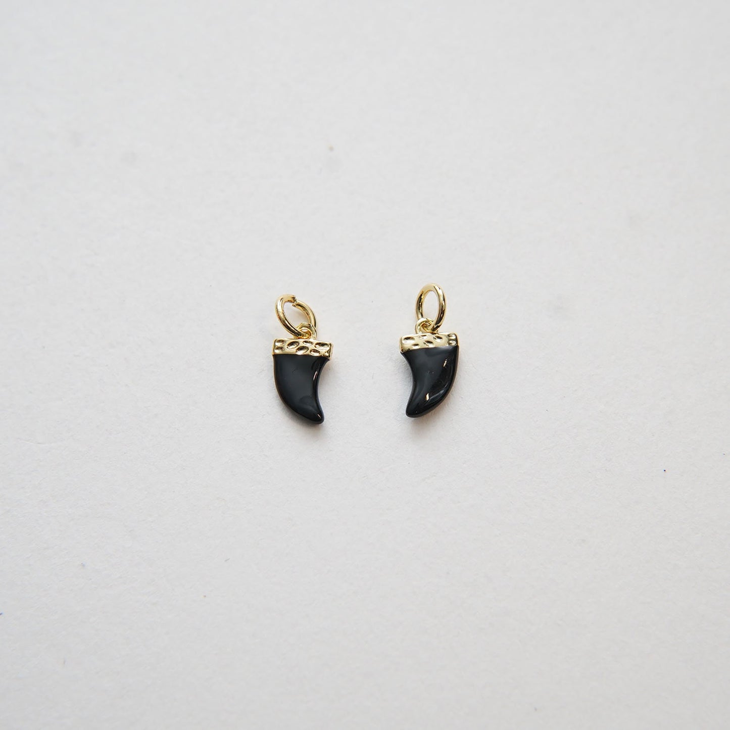 Gold Horns Charms,18K Gold Filled Enamel Horns Pendant,Horns Charm Bracelet Necklace for DIY Jewelry Making Supply