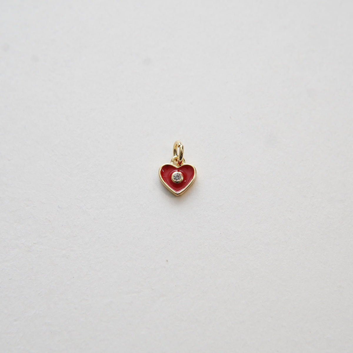 Gold Tiny Heart Charms,18K Gold Filled Heart Pendant,Enamel Heart Charm Bracelet Necklace for DIY Jewelry Making Supply
