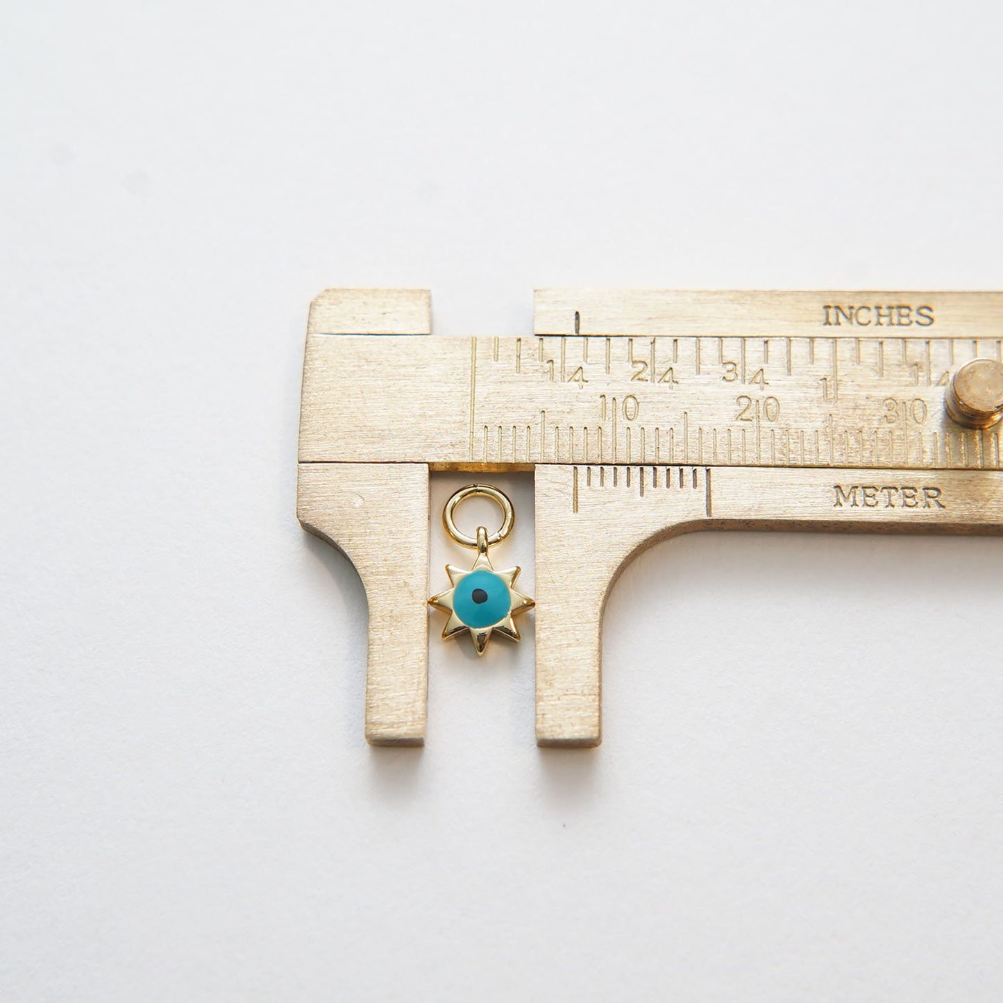 Gold Sun Charms,18K Gold Filled tiny Sun Evil eye Pendant,evil eyey Charms Bracelet Necklace for DIY Jewelry Making Supply