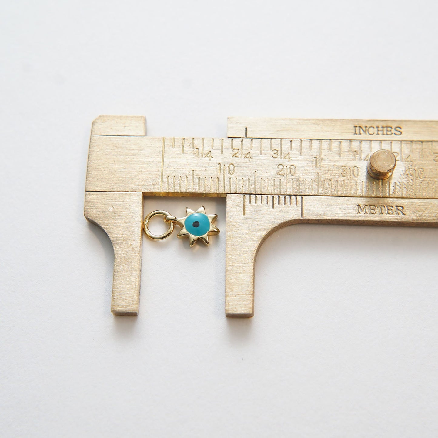 Gold Sun Charms,18K Gold Filled tiny Sun Evil eye Pendant,evil eyey Charms Bracelet Necklace for DIY Jewelry Making Supply