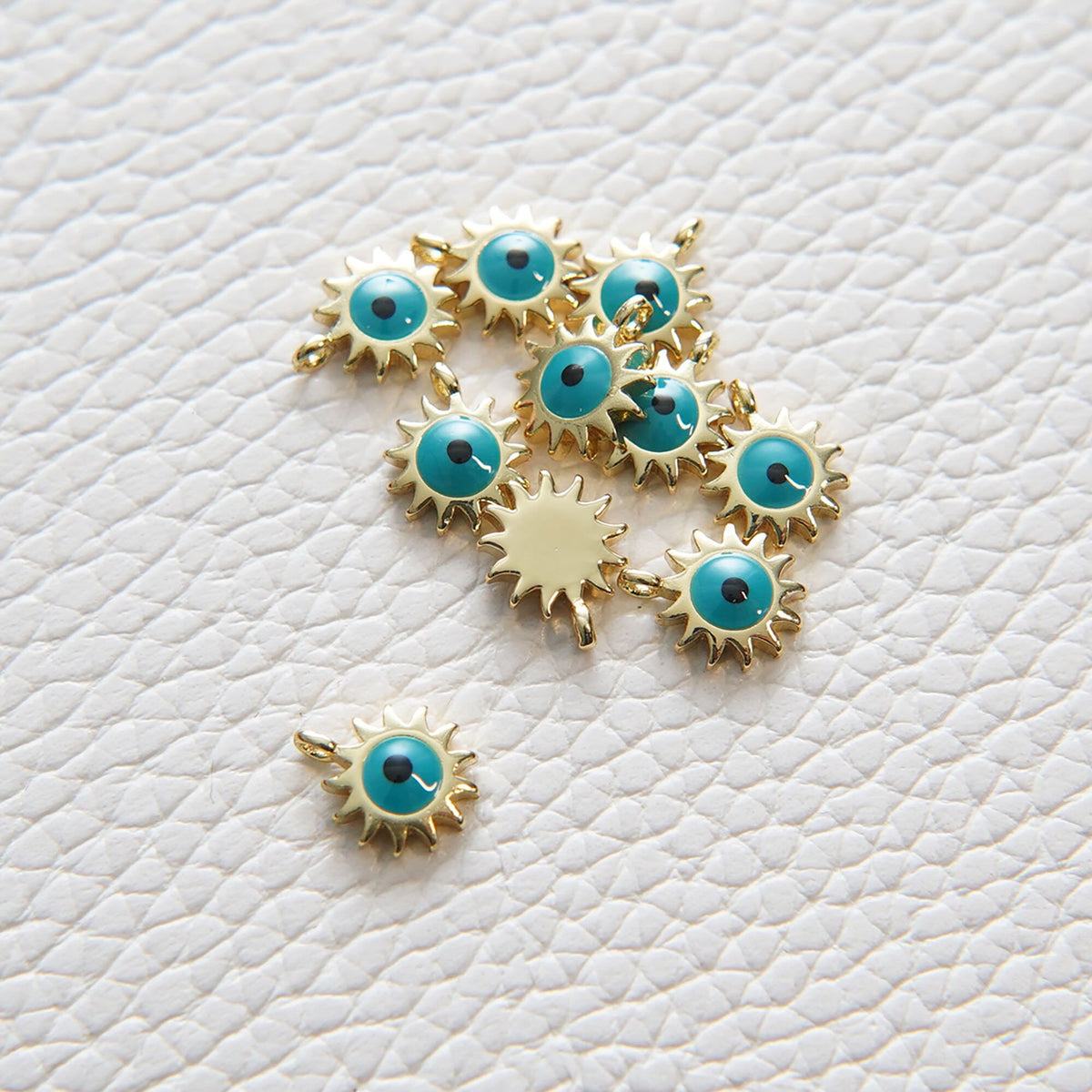 18K Gold Filled Evil Eye Charm Pendant for Jewelry Making
