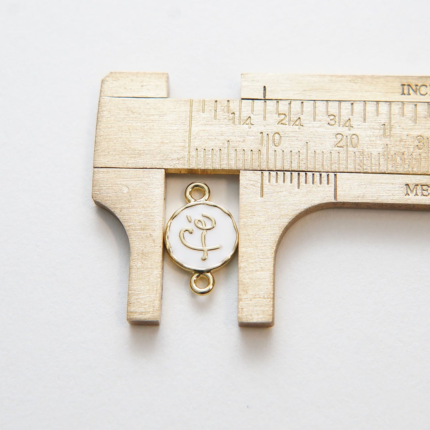 Gold Round Fe Connector Charms,18K Gold Filled Fe Pendant,Fe Charm Bracelet Necklace for DIY Jewelry Making Supply