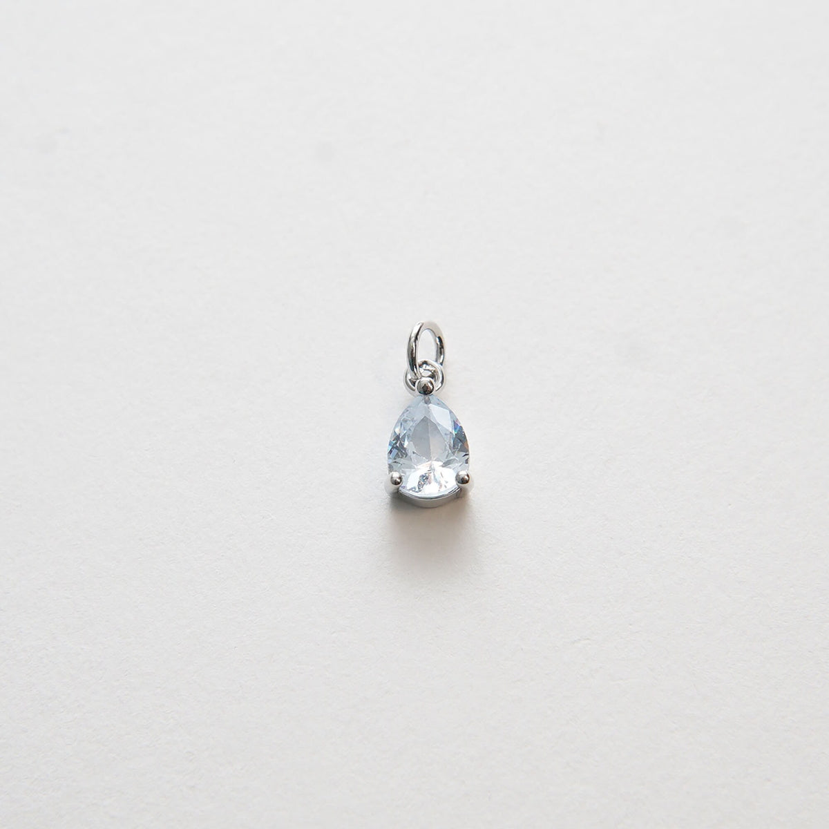 18K Gold Filled Cubic Zirconia Teardrop Charm Pendant for Jewelry Making