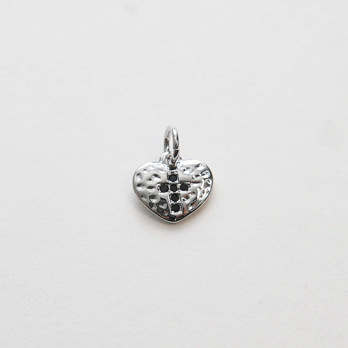 Gold Heart Charms,18K Gold Filled Heart Pendant,Cross Charm Bracelet Necklace for DIY Jewelry Making Supply