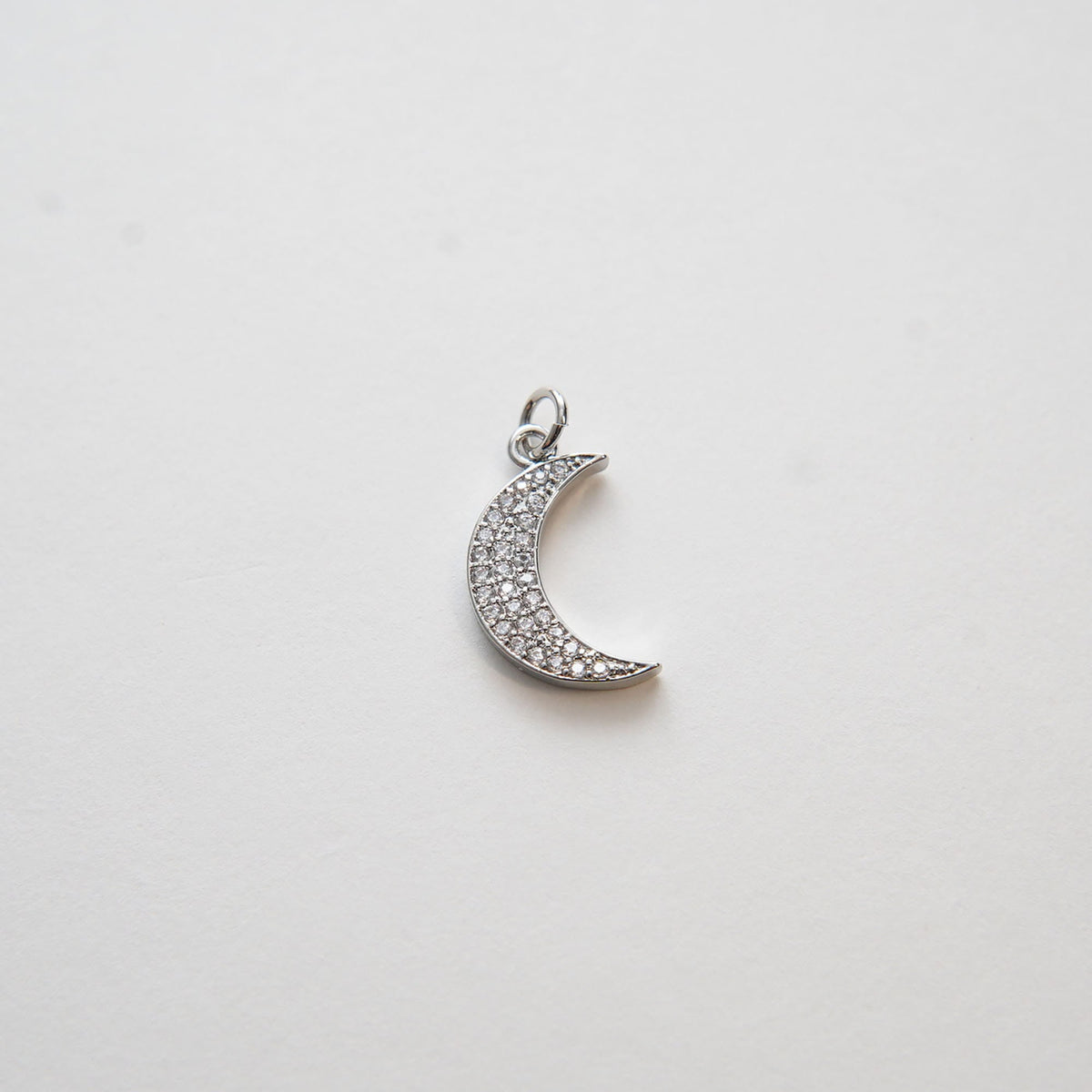 18K Gold Filled Cubic Zirconia Moon Charm Pendant for Jewelry Making