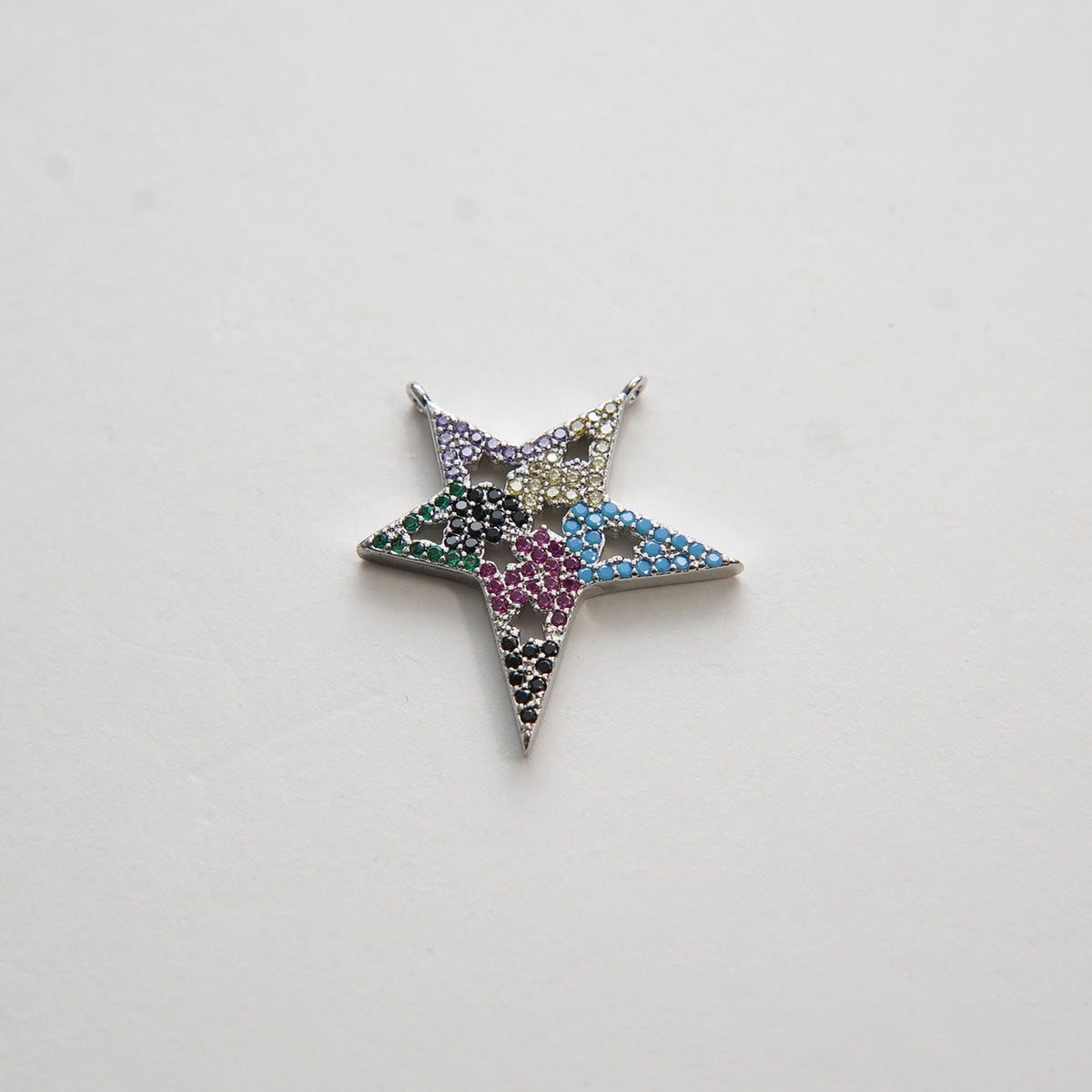 Gold Star Charms,18K Gold Filled CZ Micro Pave Star Pendant,Star Charm Bracelet Necklace for DIY Jewelry Making Supply