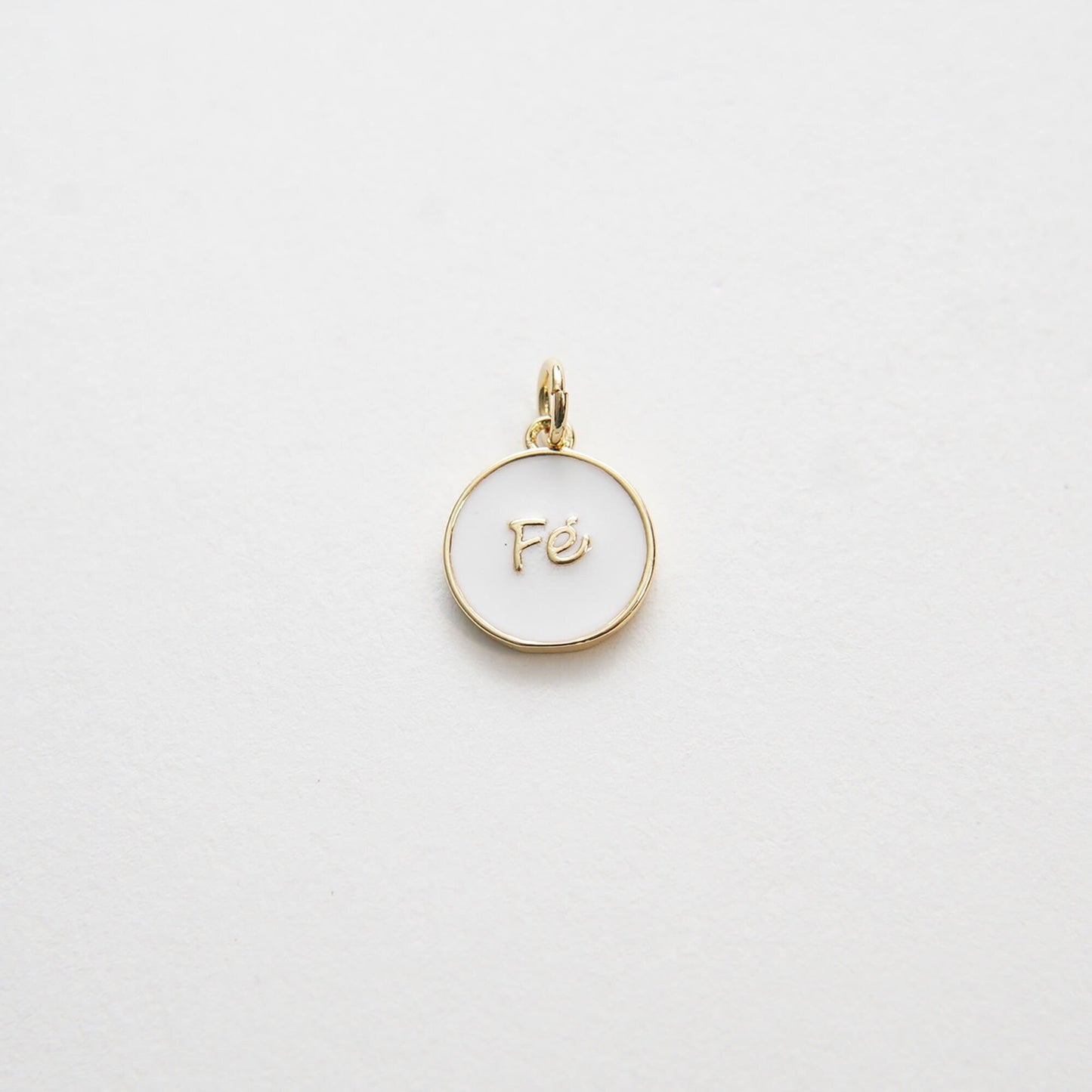 Gold Fe Charms,18K Gold Filled Round Pendant,Enamel Charm Bracelet Necklace for DIY Jewelry Making Supply